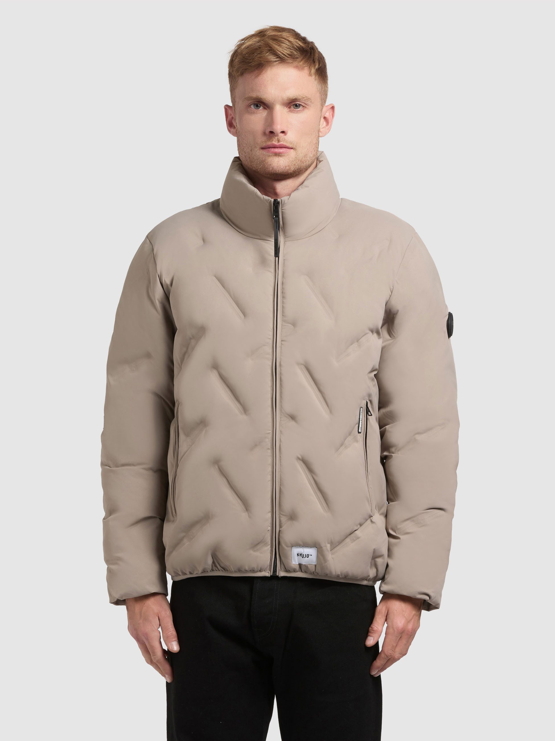 khujo Gewatteerde jas Clover met hoogwaardige reliëf