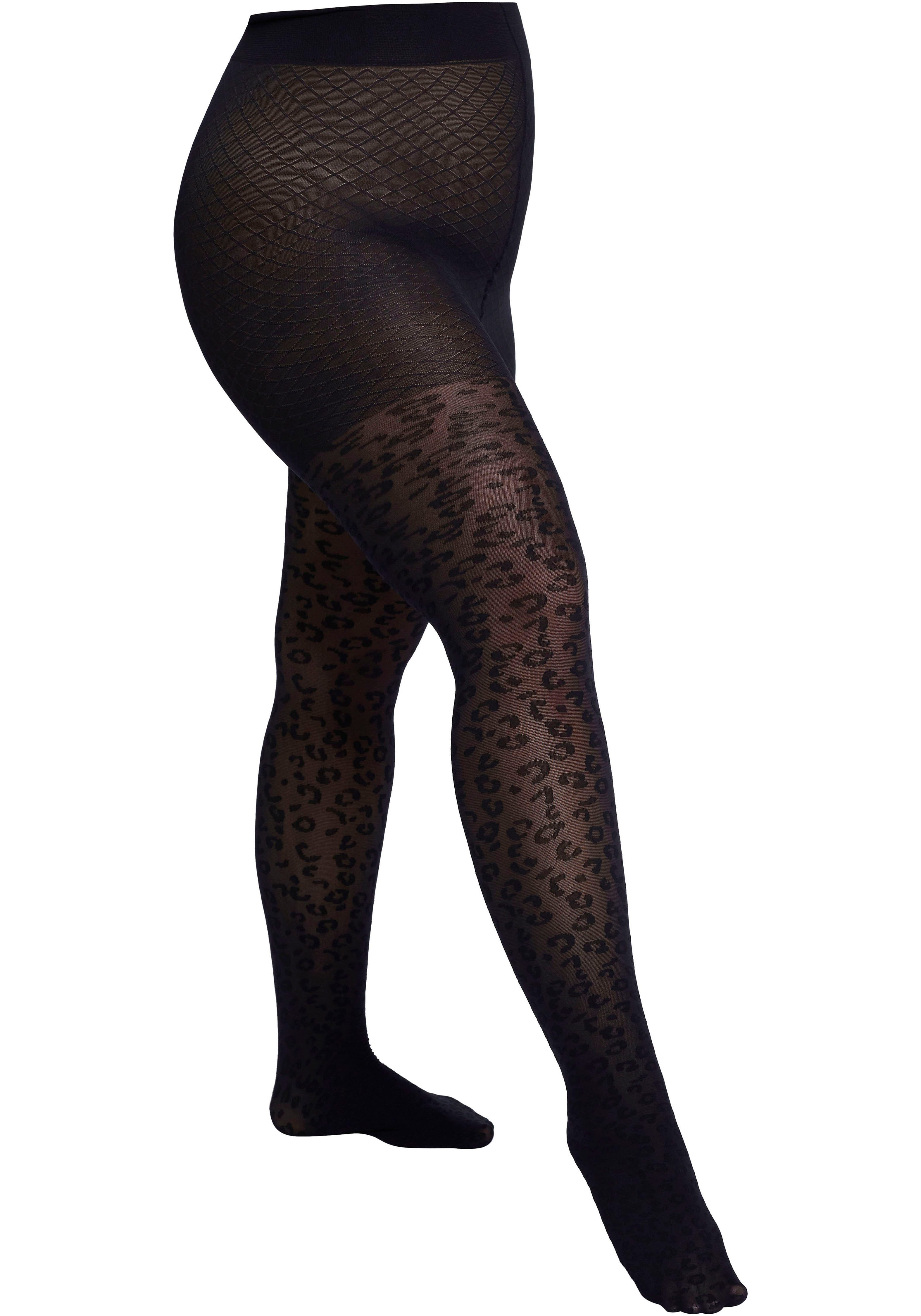 Camano Panty Fine curvy met decoratieve patroonafsluiting (1 stuk) dames panty's & leggings maat 52 (54) zwart