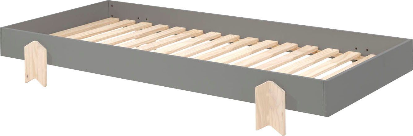 Vipack Kinderledikant Modulo Tienerbed, 1-persoons, stapelbed met poten in pijl-look