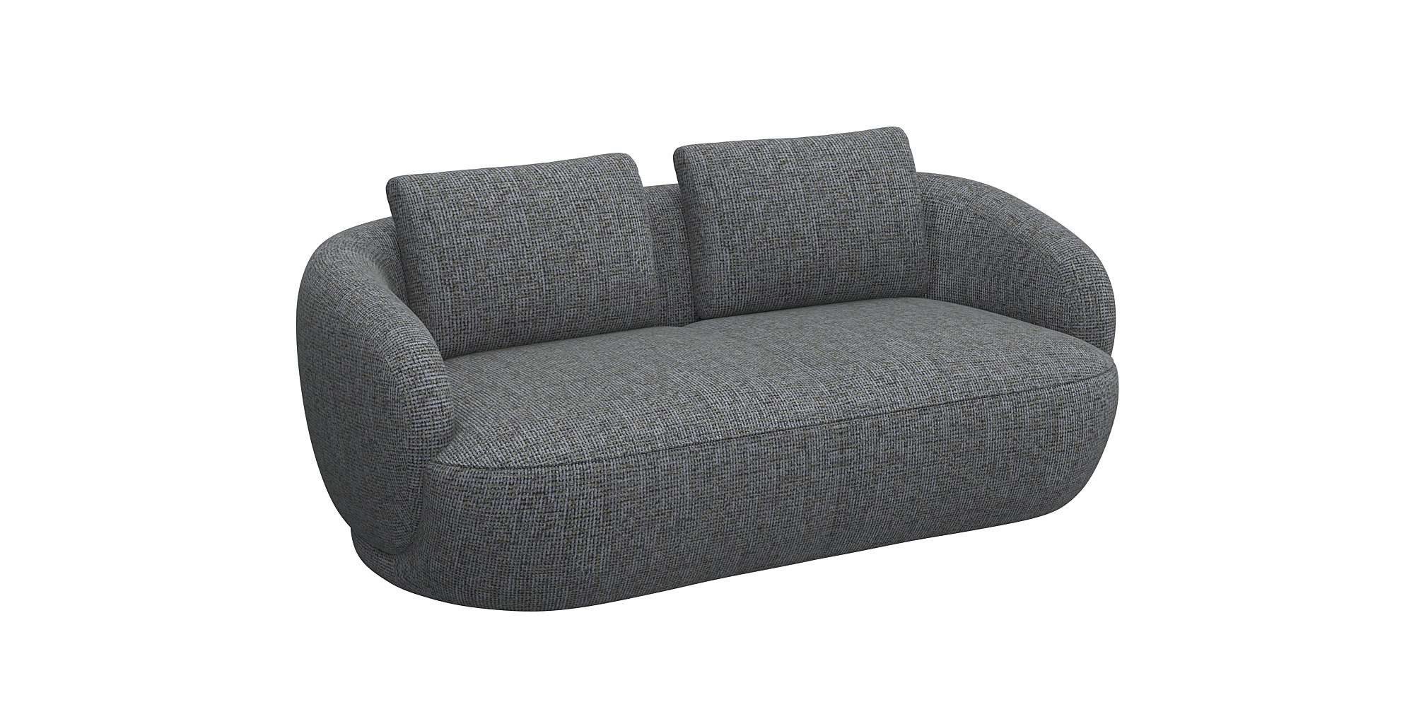 FLEXLUX 2,5-zits Torino, rond, bank, loveseat Modern, organisch bankontwerp, koudschuim, golfvering