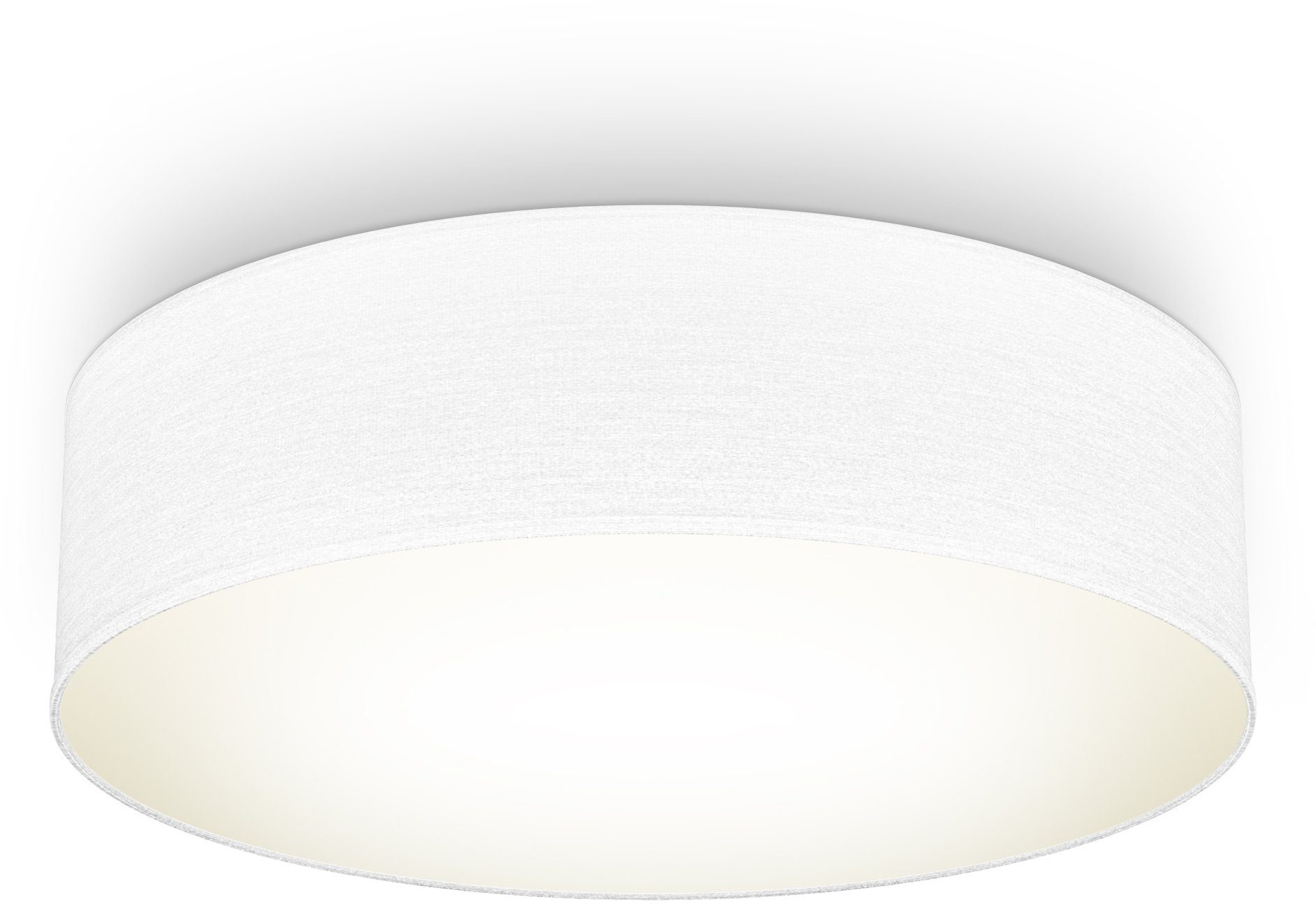 B.K.Licht Led-plafondlamp LED plafondlamp textielschaal woonkamer slaapkamer taupe 2xE27
