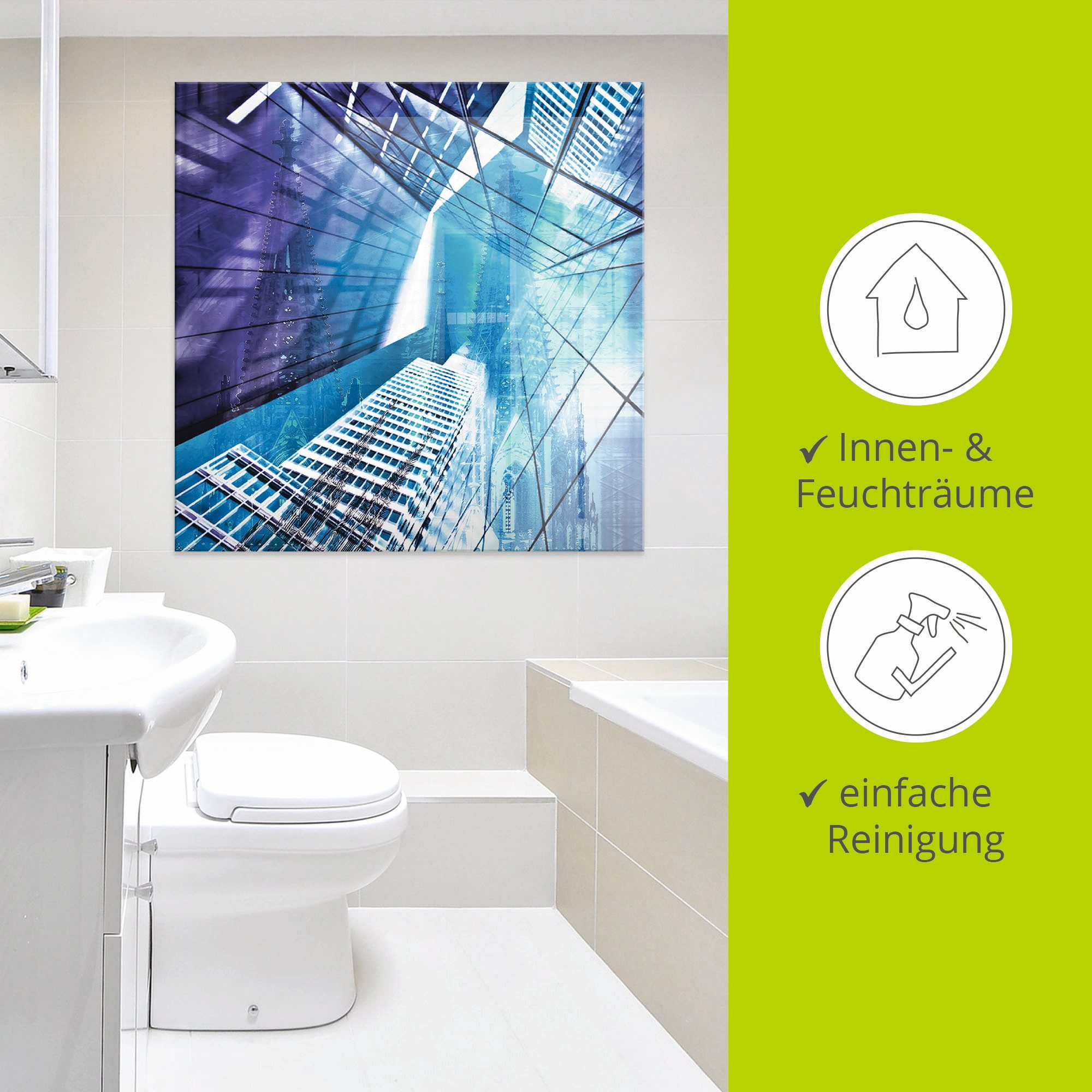Artland Print op glas Keulen Skyline abstracte collage 11