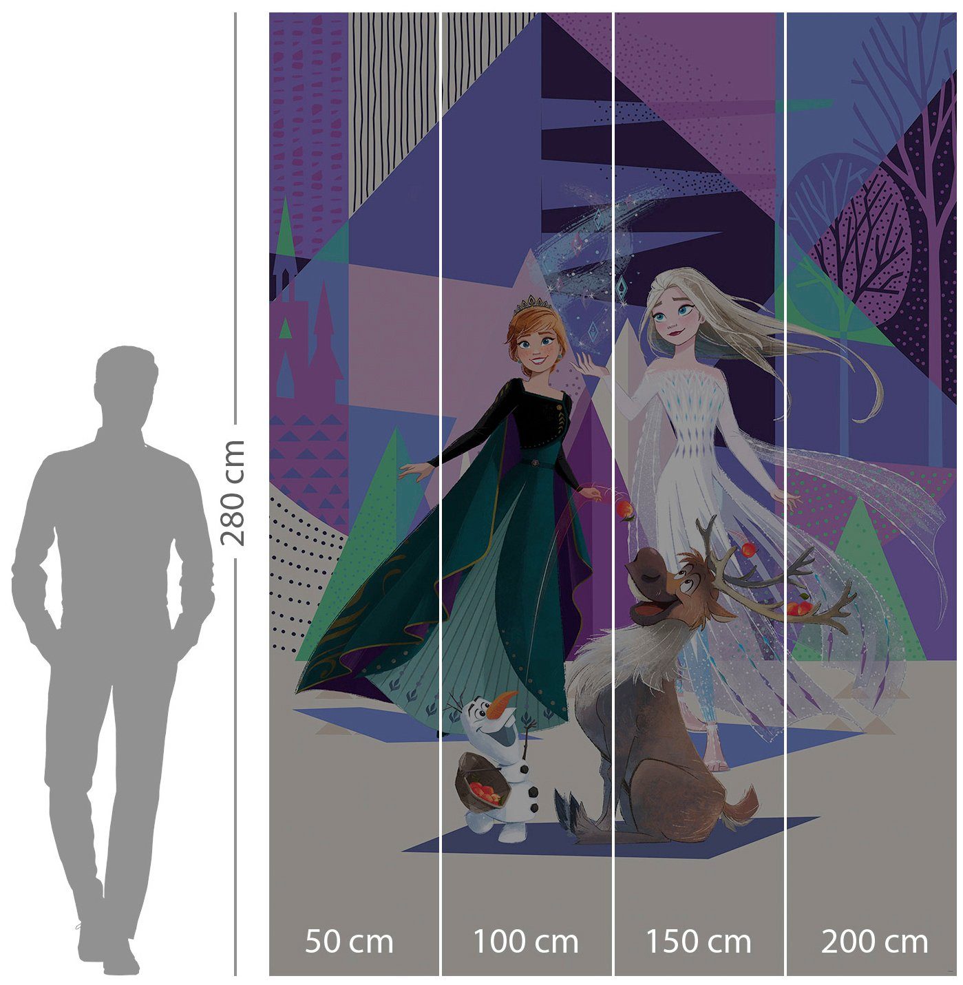 Komar Vliesbehang Digitale print vlies - Frozen Abstract Arendelle - Afmeting 200 x 280 cm