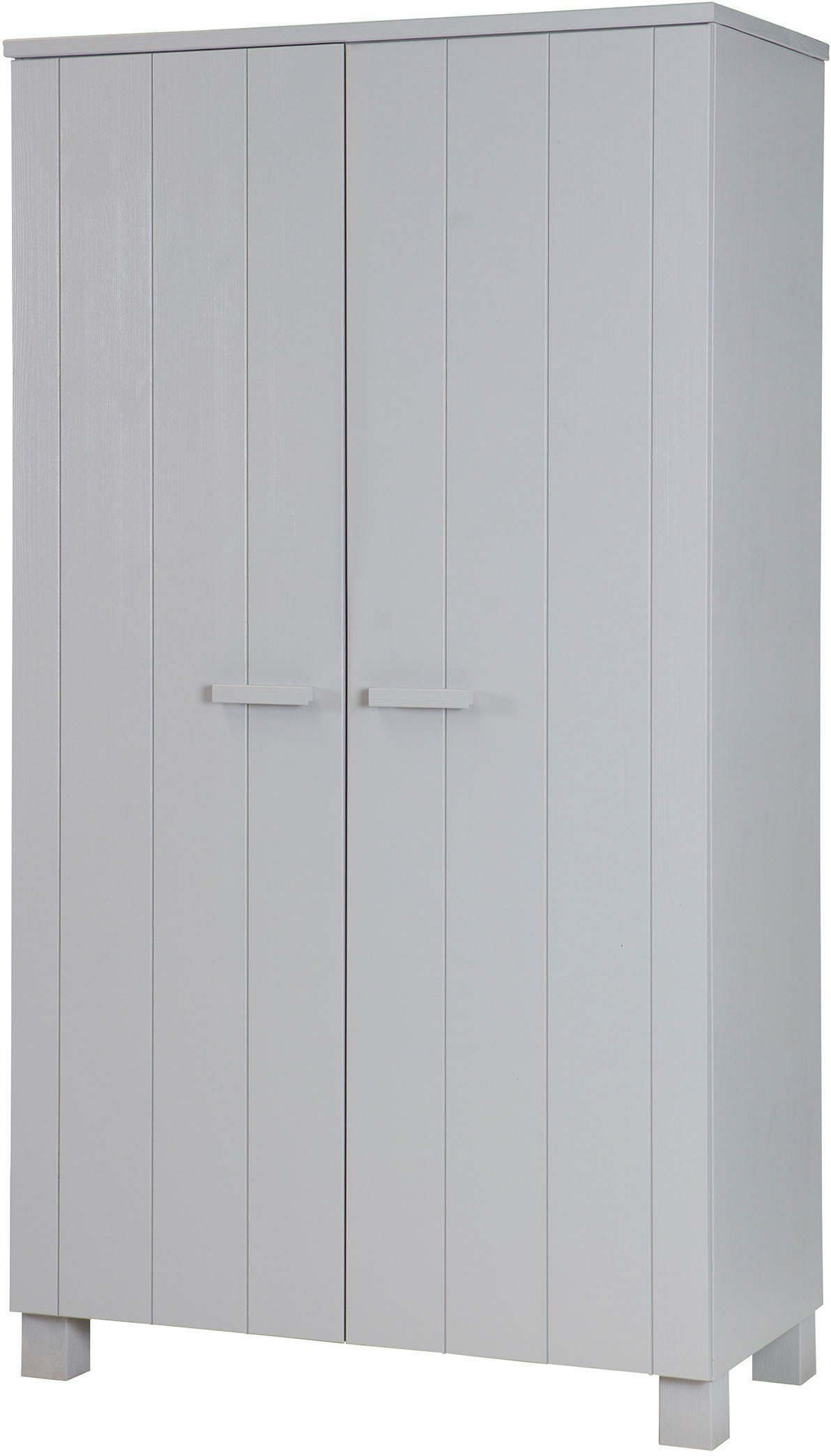 WOOOD Kledingkast Dennis met kledingstang, veel opbergruimte, b 111 cm x h 202 cm garderobekasten grijs