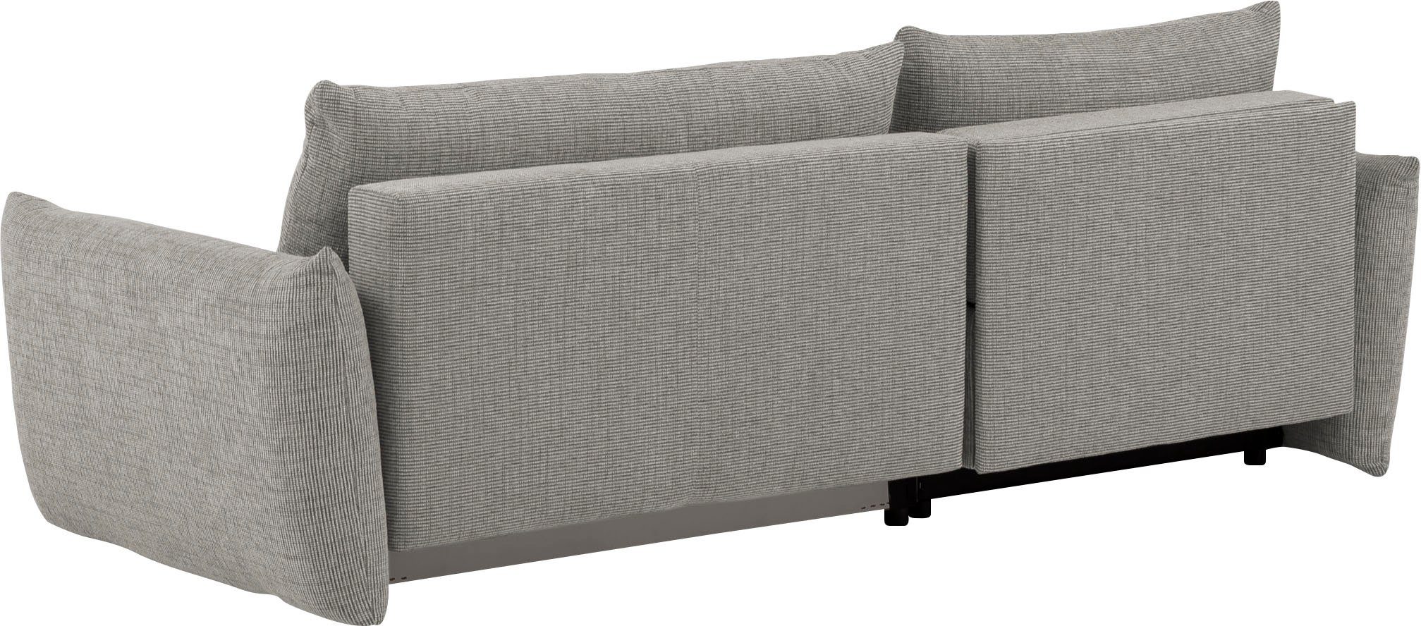 INOSIGN Hoekbank MAVAS bedbank met bedkist, L-model, ca. 257/127 cm (ligoppervlak 212/145 cm), ribfluweel, chenille, structuur