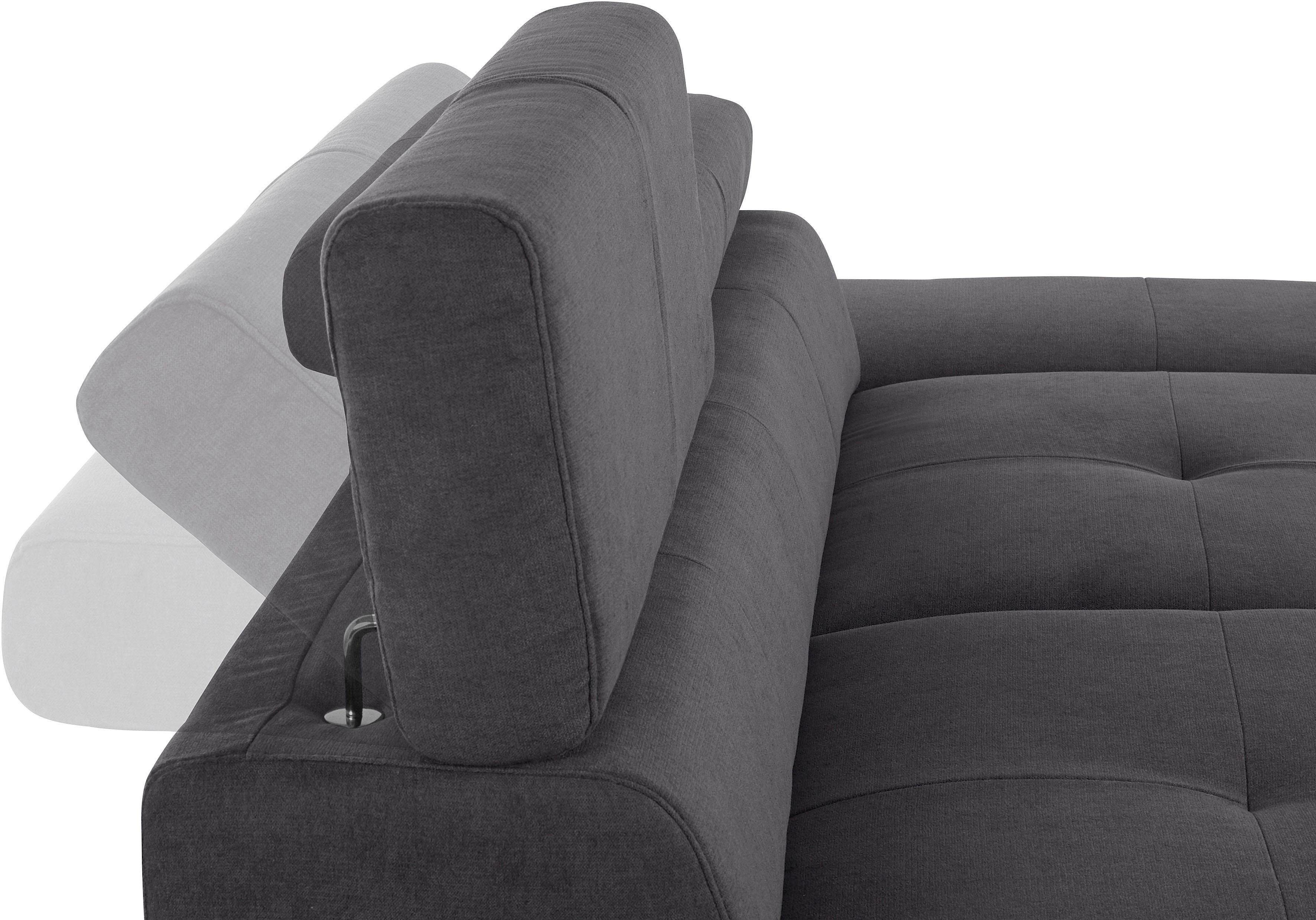 COTTA Zithoek Enterprise Set: bestaand uit 2,5-zitsbank en hocker, verstelbare hoofdsteun en armleuning (set)