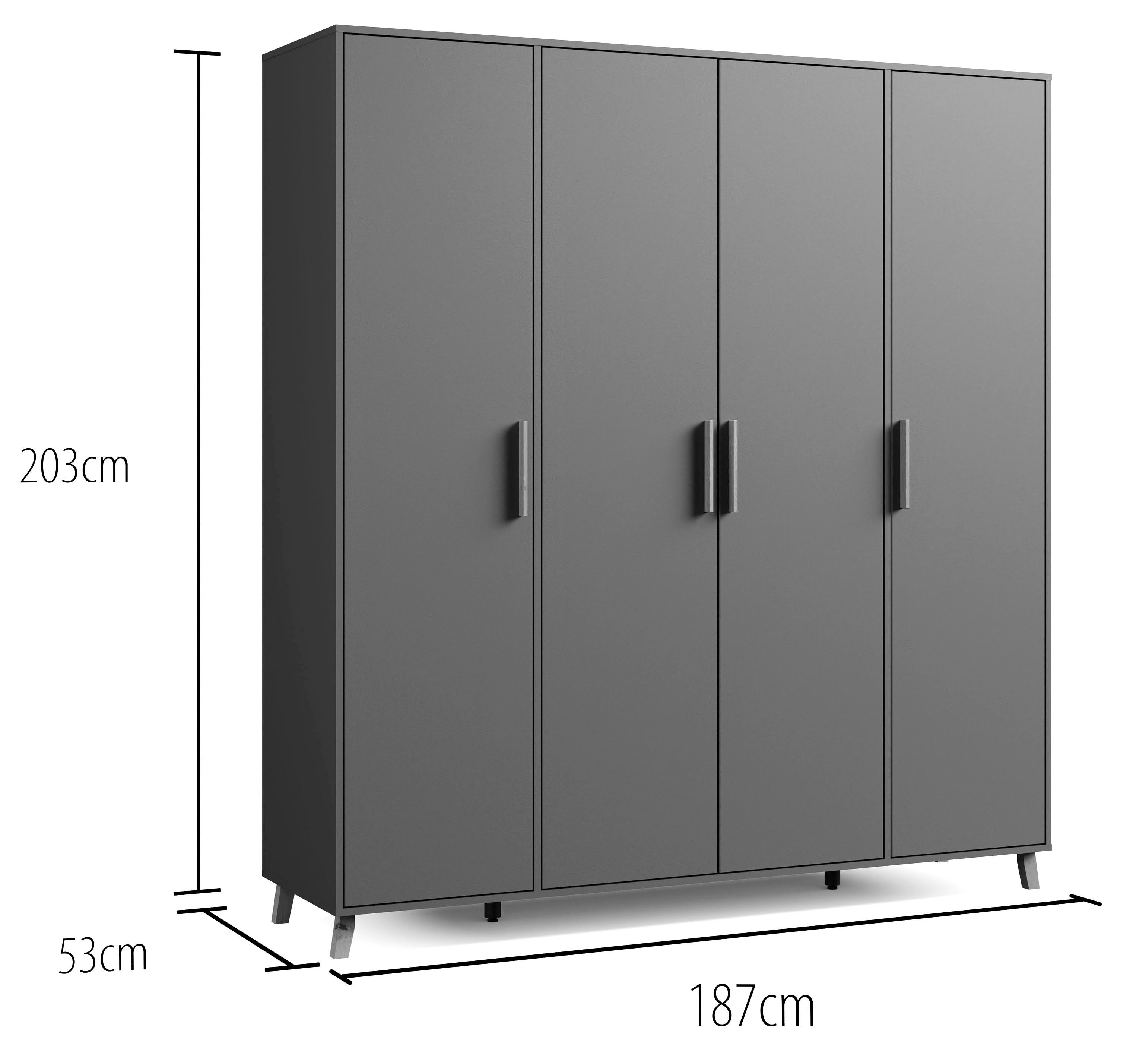 rauch Draaideurkast Kledingkast kast garderobe waskast SHINJO Grepen en voeten van massief hout, veel opbergruimte MADE IN GERMANY