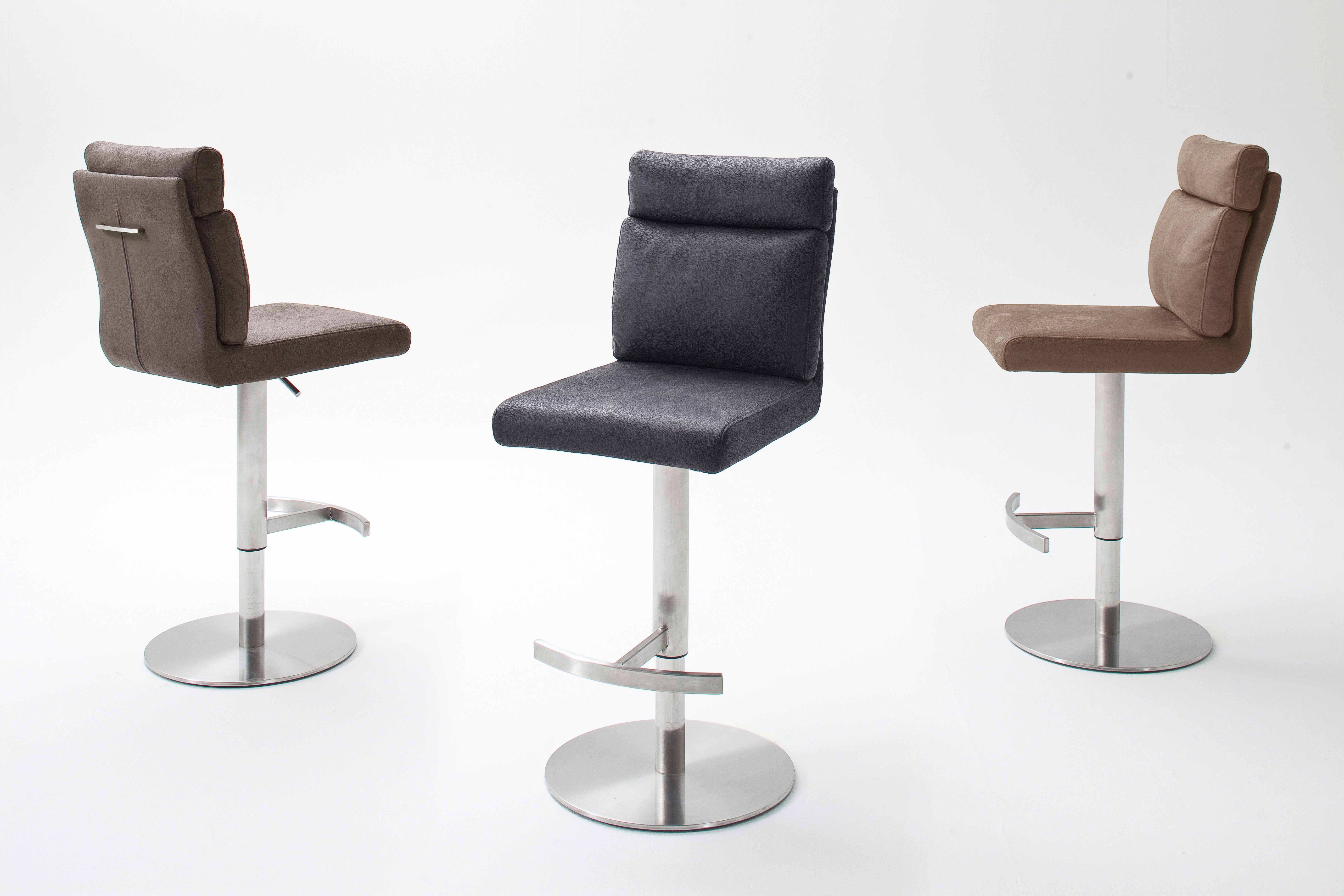 MCA furniture Bistrostoel RABEA Ronde voetplaat, 360° draaibaar, zithoogte instelbaar van 53-78 cm barkrukken bruin