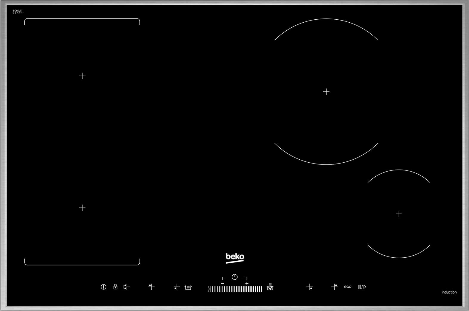 Beko HII 84500 FHTX Ingebouwd Inductie Zwart kookplaat