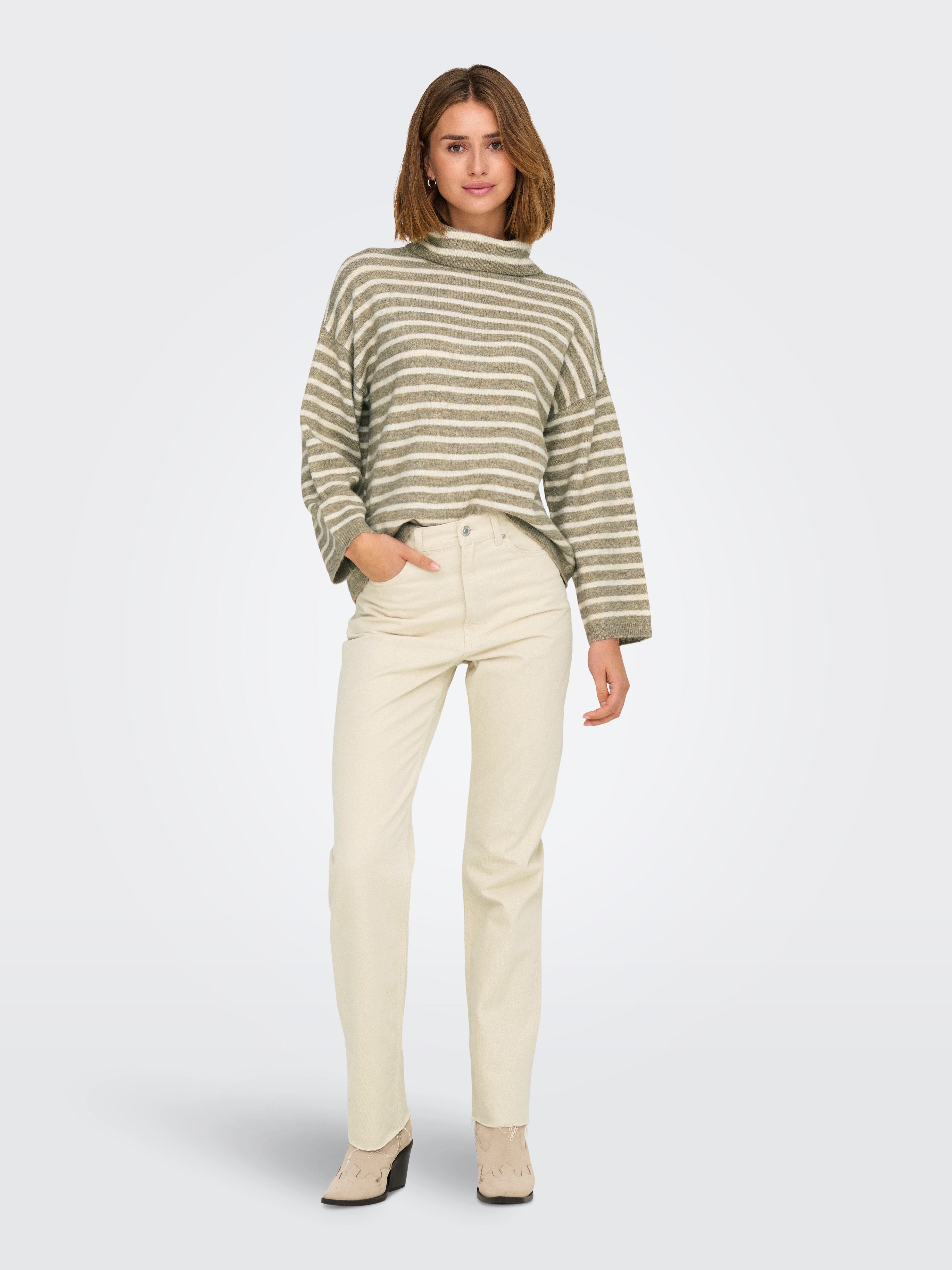 Only Coltrui ONLTALIO LS STRIPE ROLLNECK BF KNT