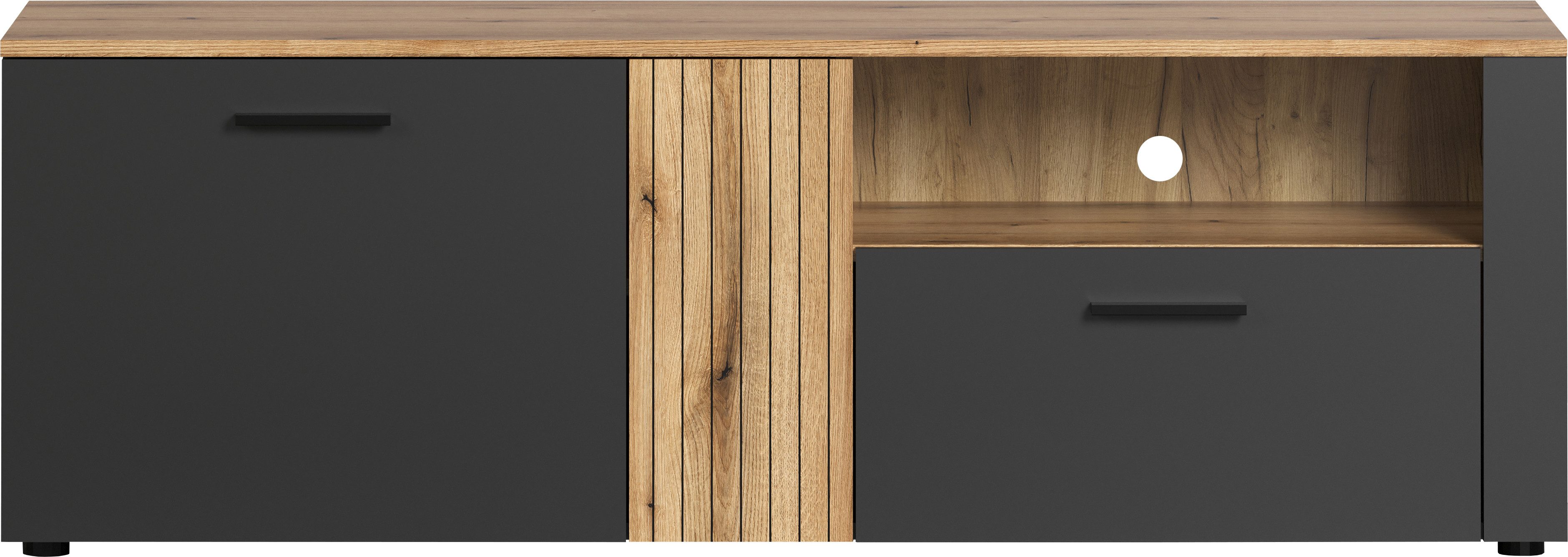INOSIGN Tv-meubel Estepona TV-lowboard met ribbeloptiek - deuren links of rechts monteerbaar (1 stuk)