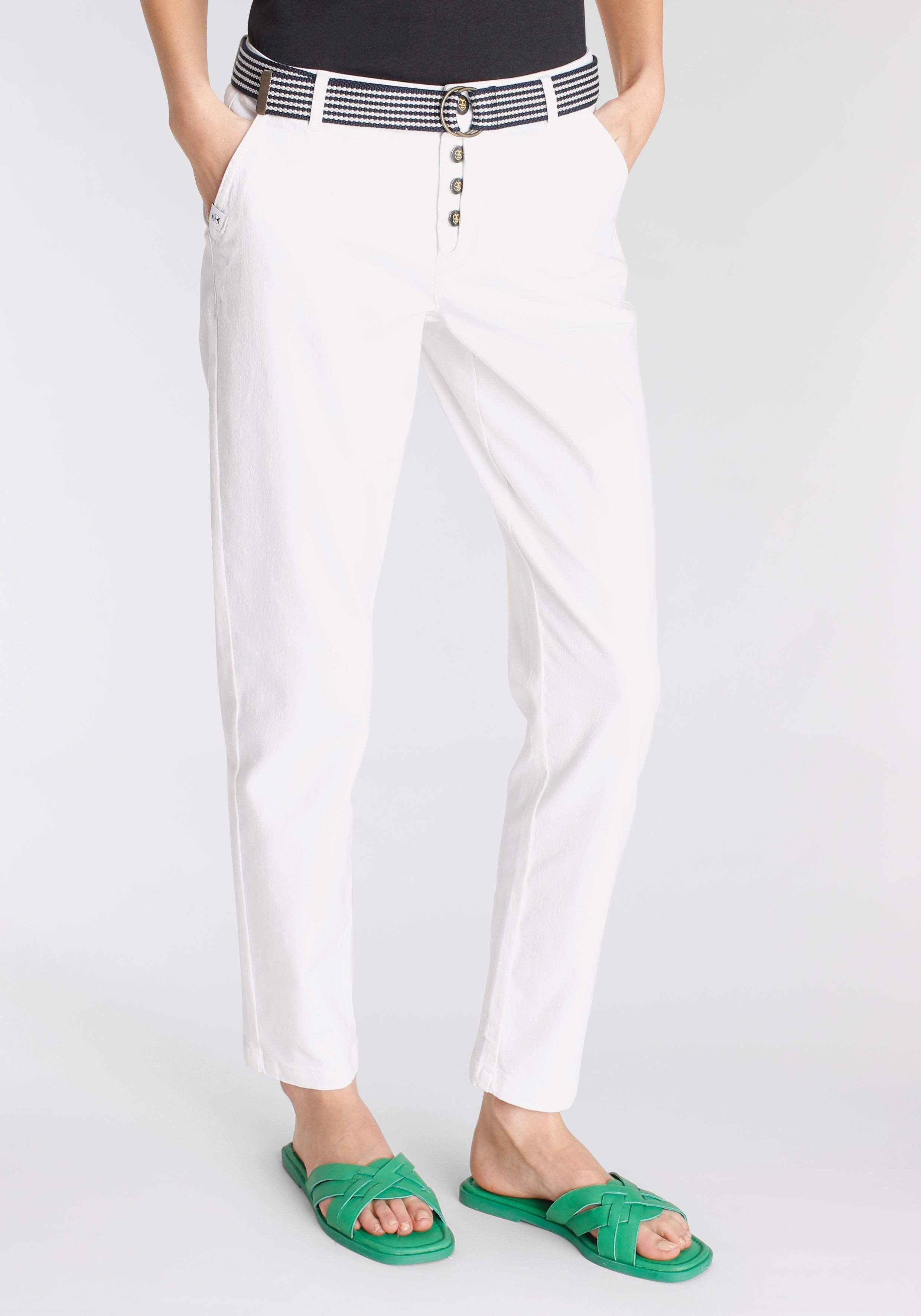DELMAO Chino met bijpassende riem (set, 2-delig, Met gordel)