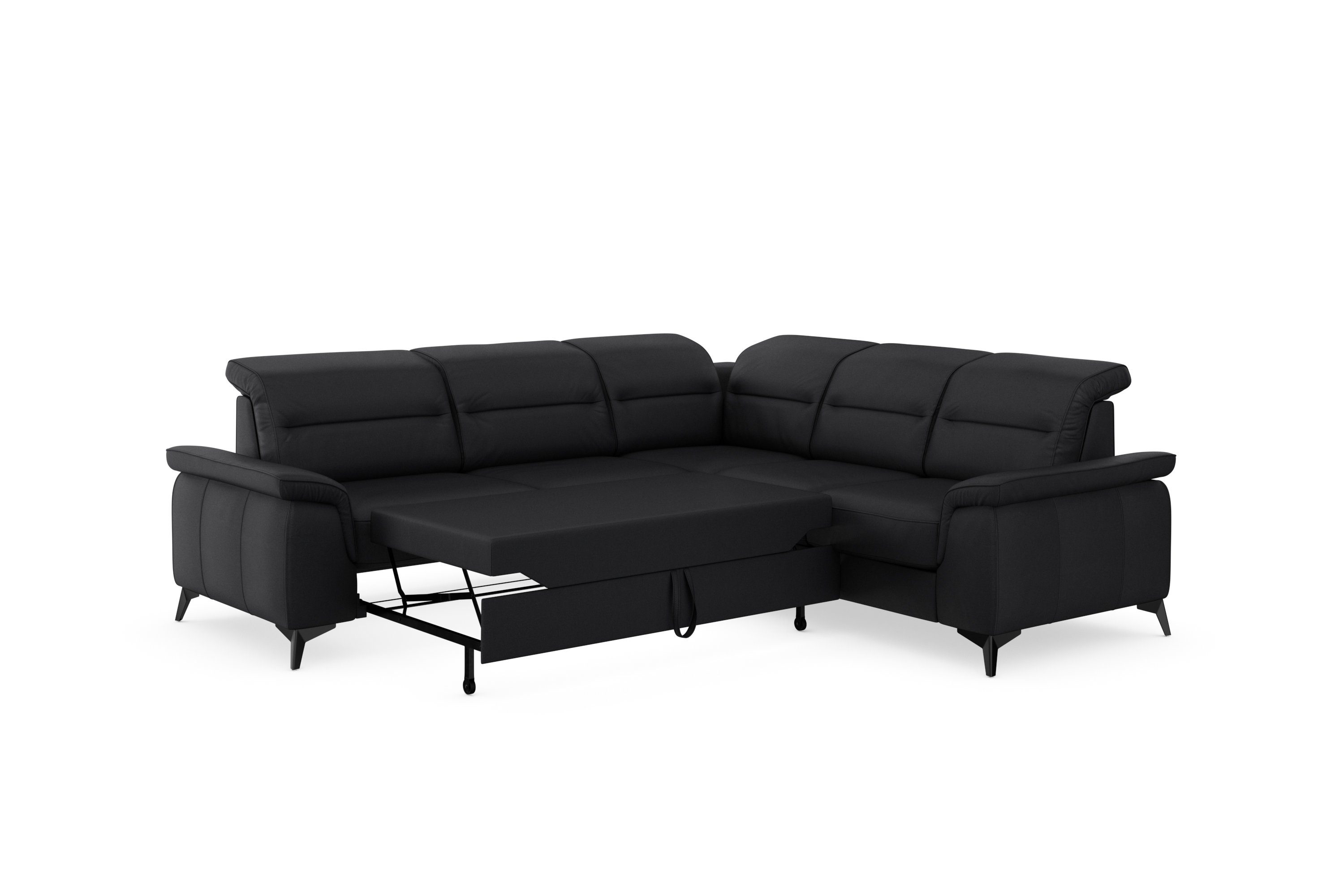 sit&more Hoekbank Sinatra L-vorm optioneel met verstelbare hoofdsteun en armleuning, metalen poten