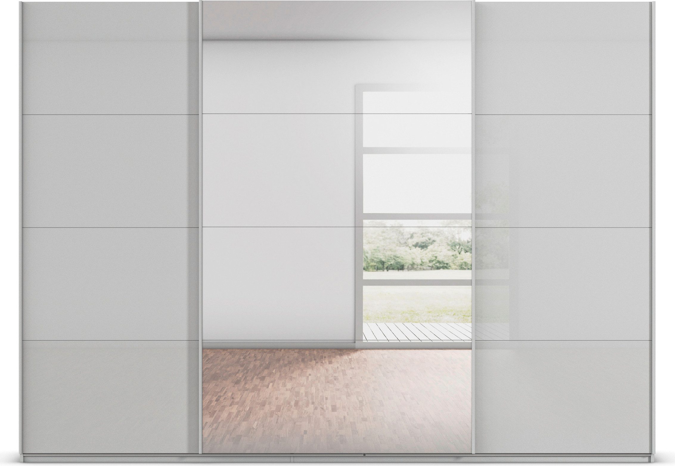 rauch Schuifdeurkast Kledingkasten kast garderobe AGORDO met glazen front doordachte binnenuitrusting, in 4 breedtes en 2 hoogtes made in germany
