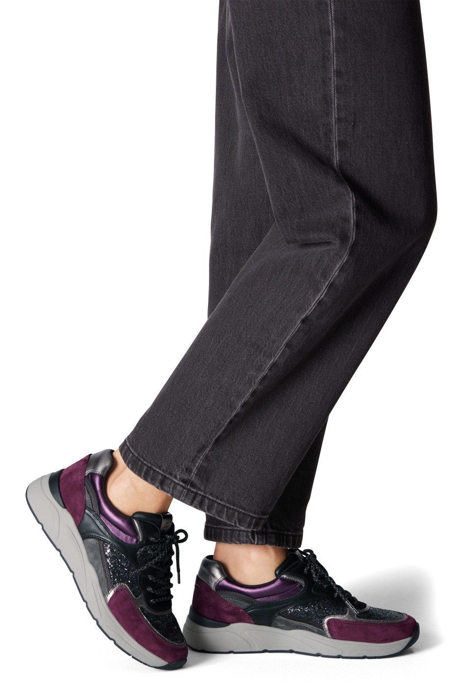 Tamaris Sneakers met sleehak veterschoenen, lage schoen, vrijetijdsschoen, kleurrijke contrastafwerkingen