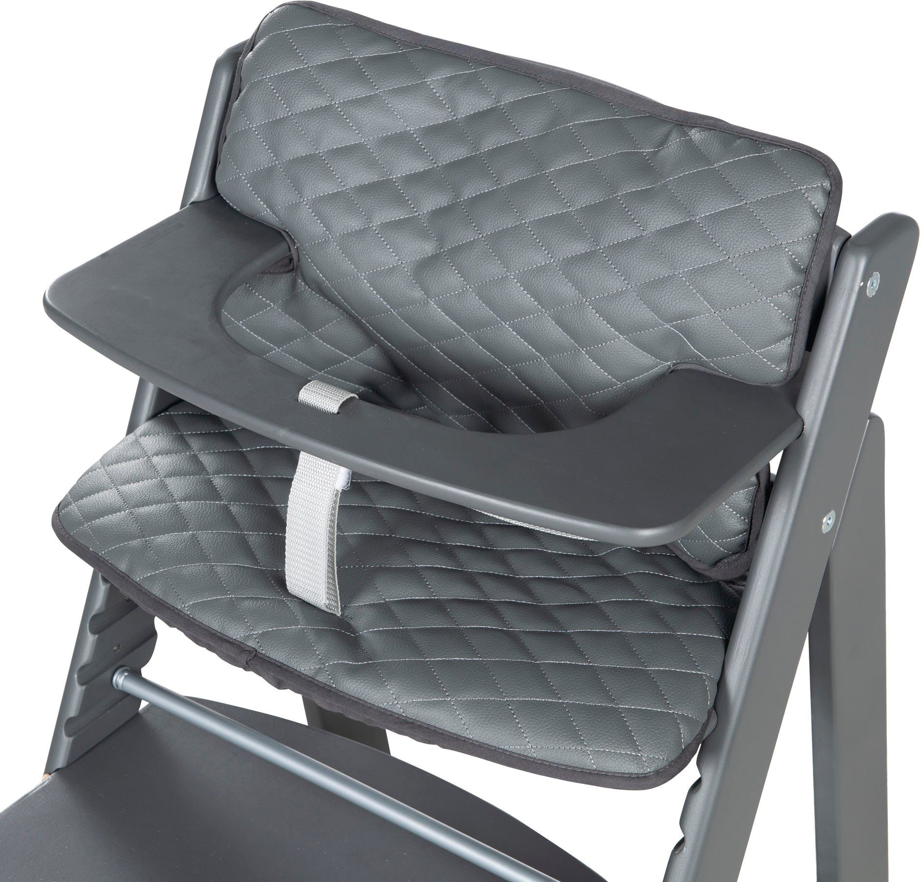 Roba® Stoelverkleiner Sit Up Luxe, grafiet gewatteerd, 2-delig (2-delig)