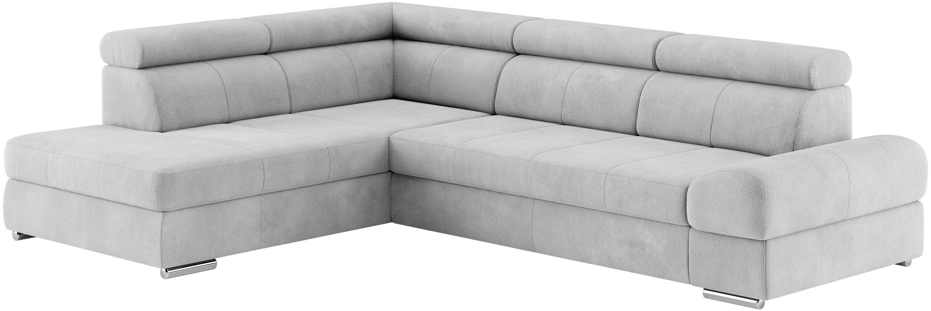 sit&more Hoekbank Broadway L-vorm met verstelbare hoofdsteunen, naar keuze met slaapfunctie