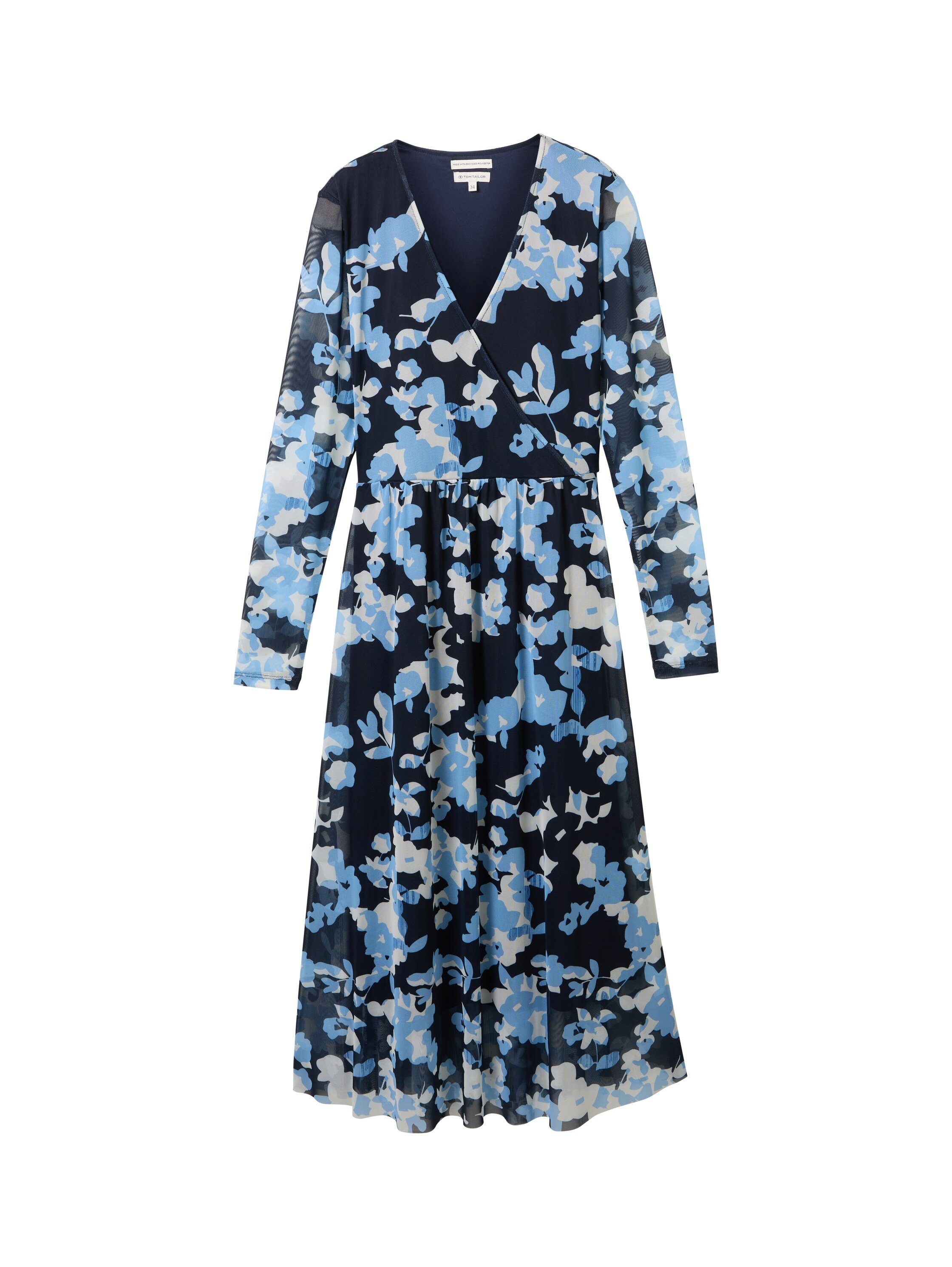 Tom Tailor Midi-jurk met bloempatroon en v-halslijn