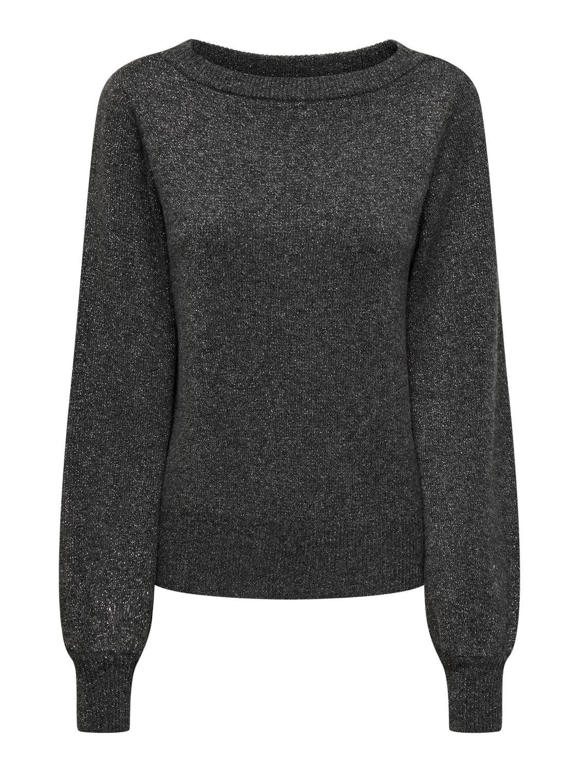 JDY Gebreide trui JDYRUE GLITTER L/S BOAT PULLOVE KNT NOOS