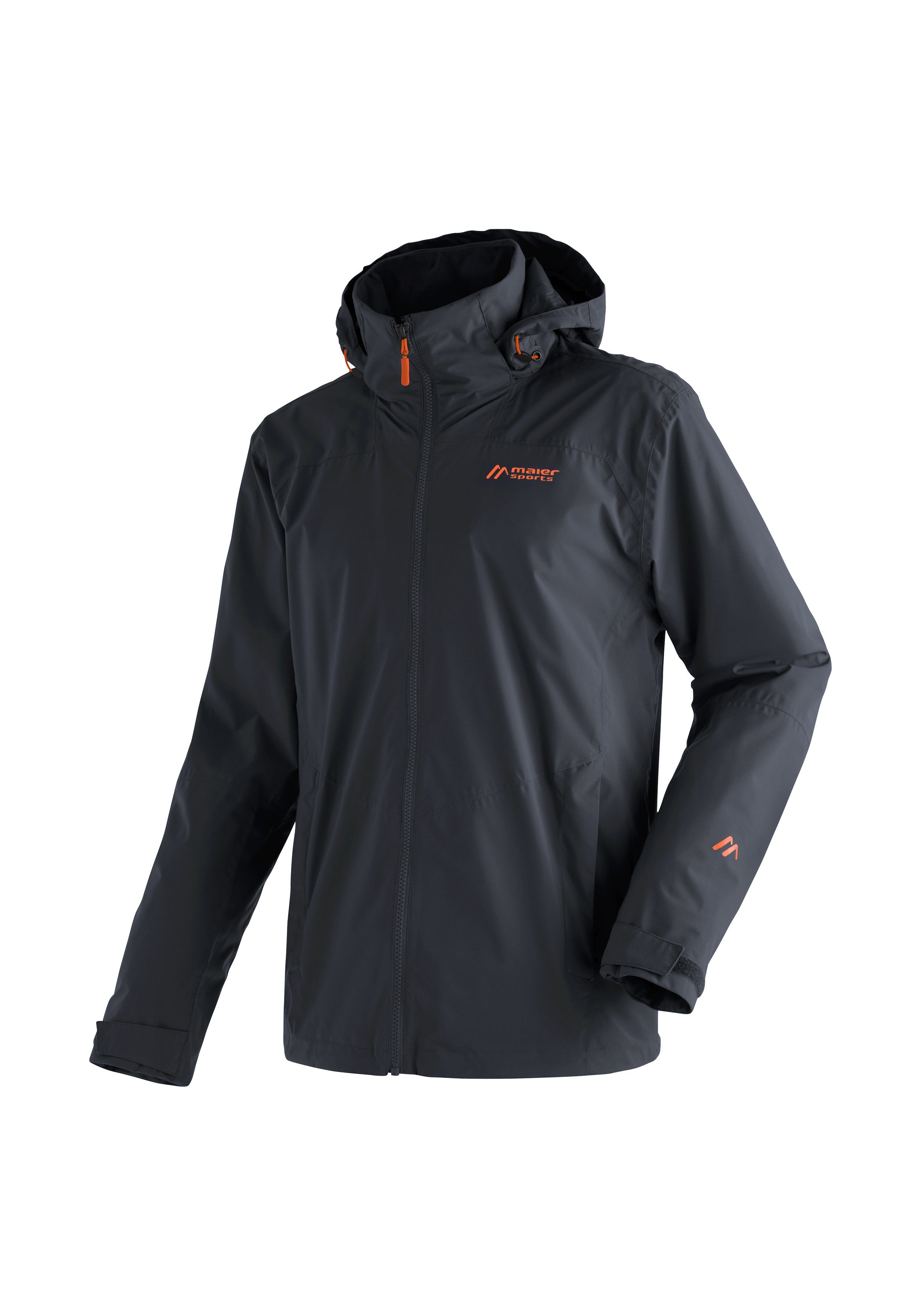 Maier Sports Outdoorjack Metor rec M Heren regenjack, waterdicht met capuchon, 2 zakken aan de...