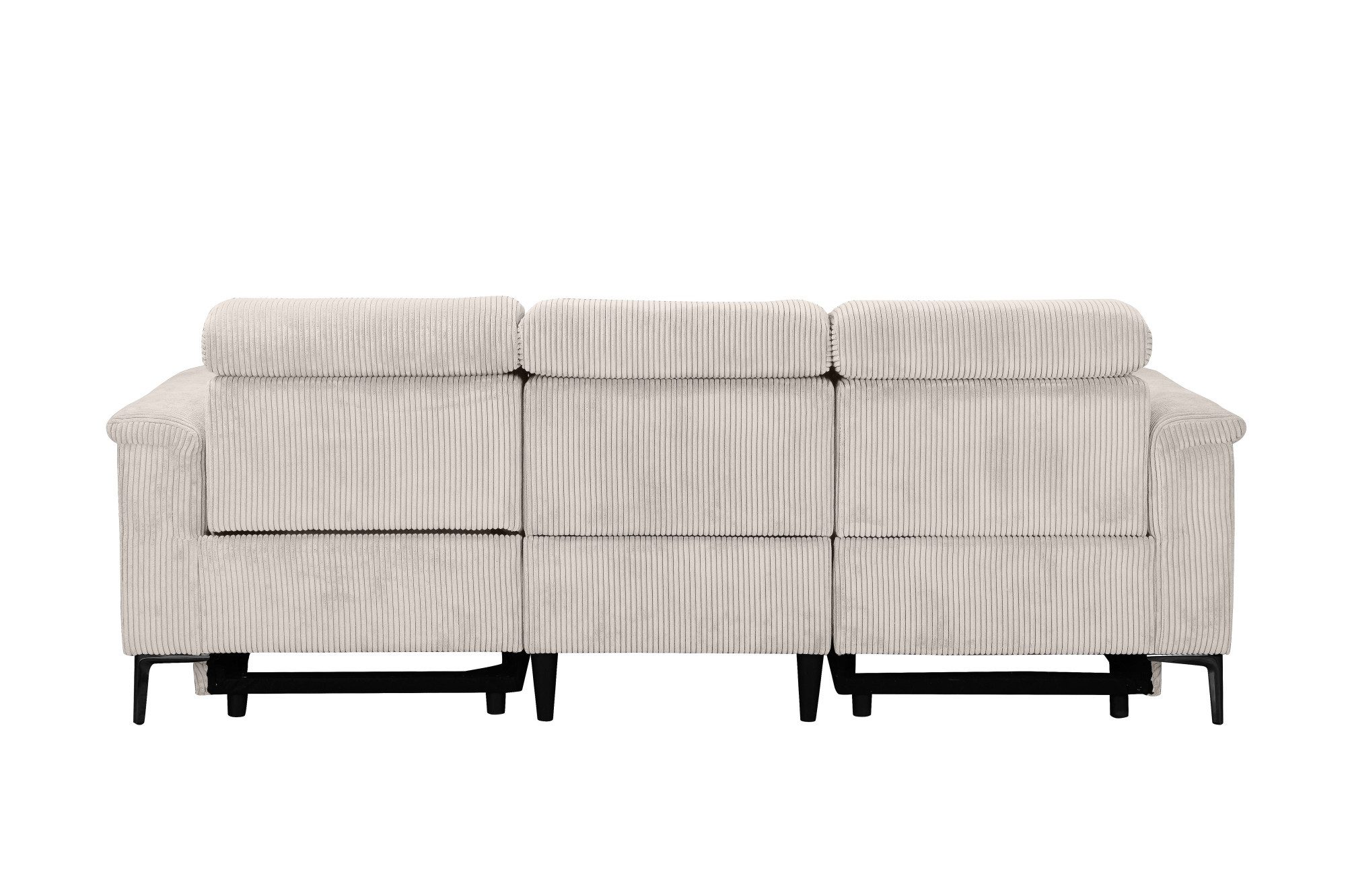 Places of Style 3-zitsbank Lund Cord, met handmatige of elektrische relaxfunctie in 2 zitplaatsen