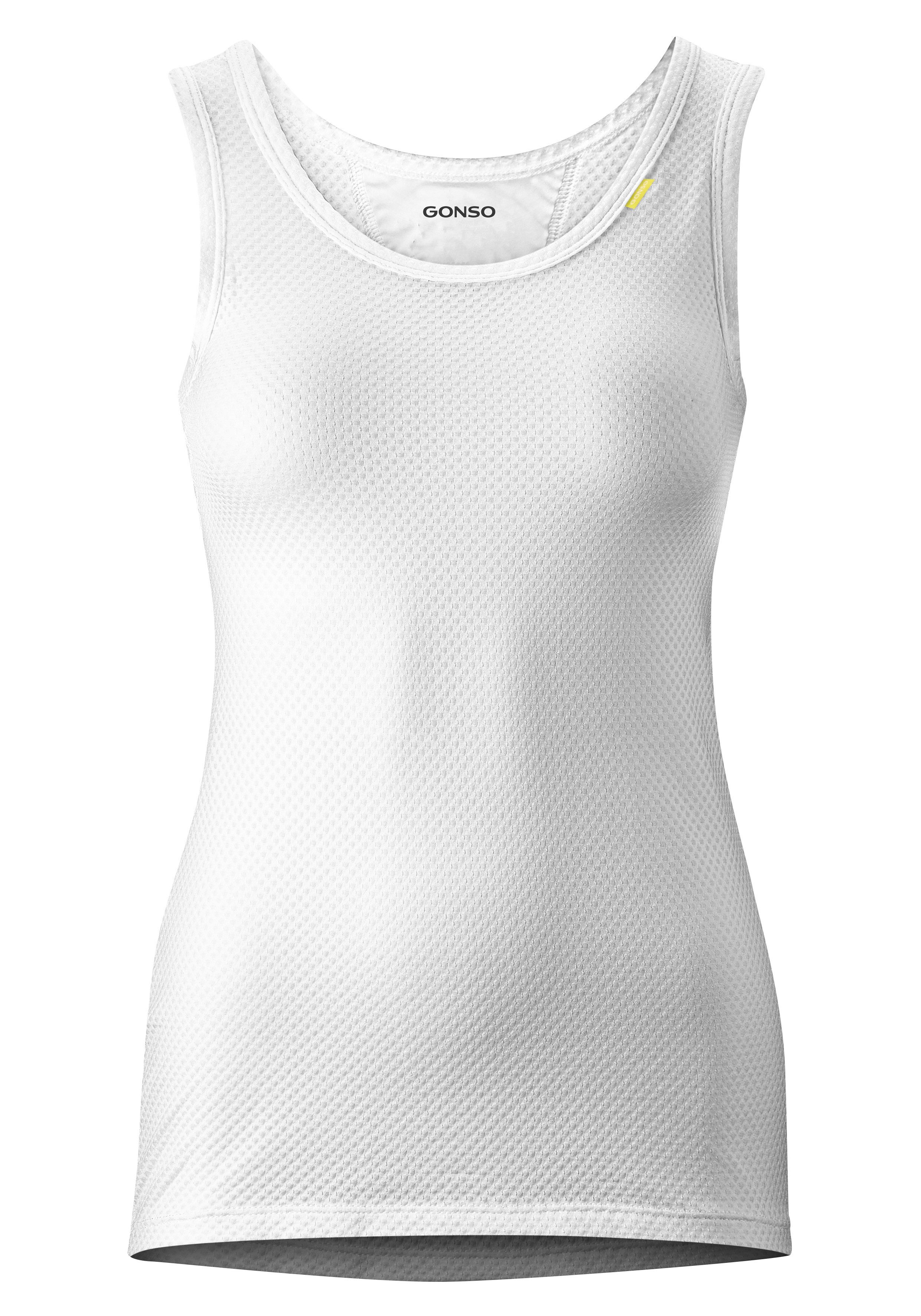 Gonso Functioneel shirt Base Shirt Sleeveless W Dames fiets onderhemd, elastisch en ademend, ronde hals fiets shirt dames shirts maat 36 wit