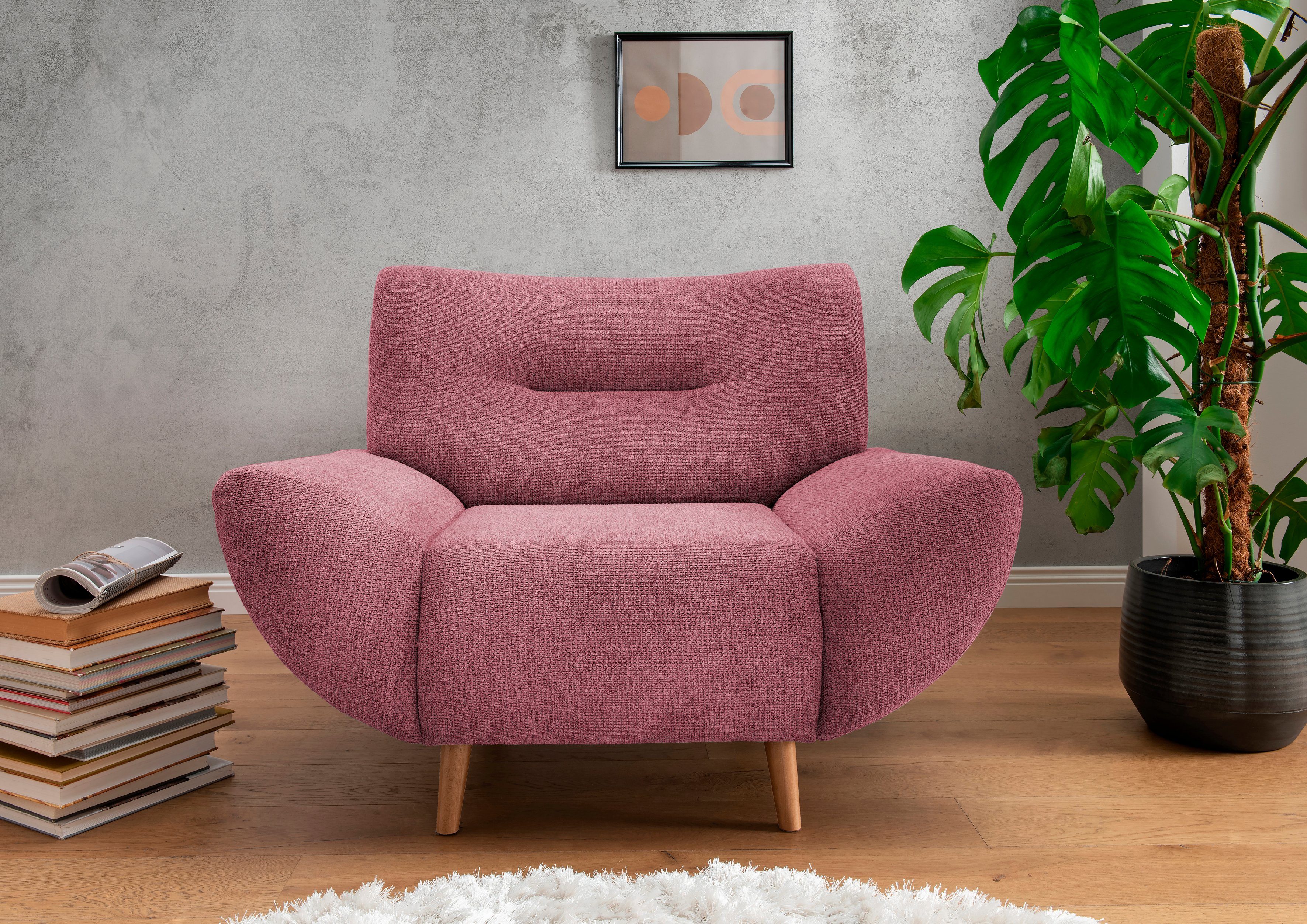 INOSIGN Fauteuil Drago vrij in de ruimte te plaatsen fauteuils roze