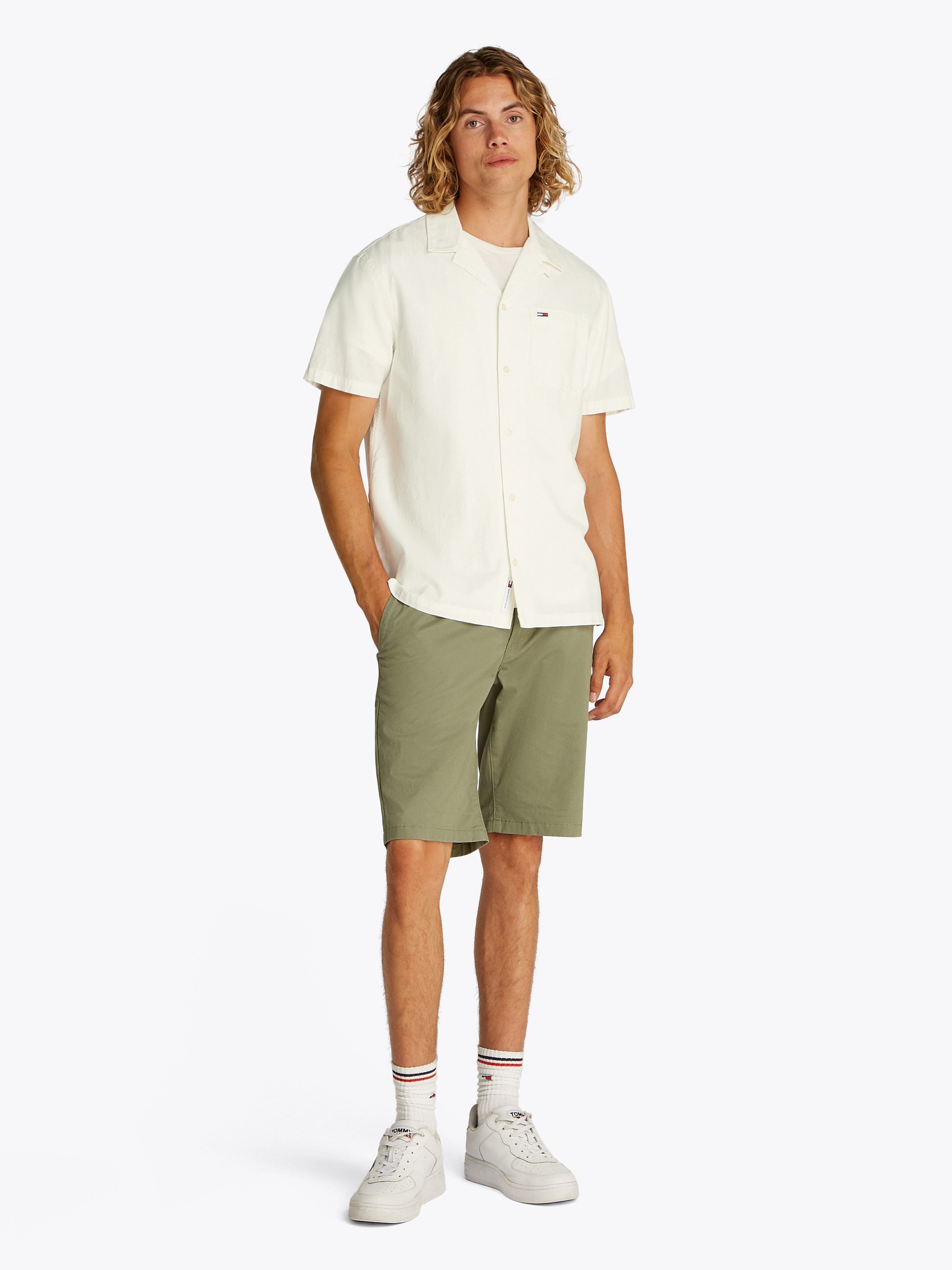 Tommy Jeans Plus Overhemd met korte mouwen TJM LINEN BLEND CAMP SS EXT