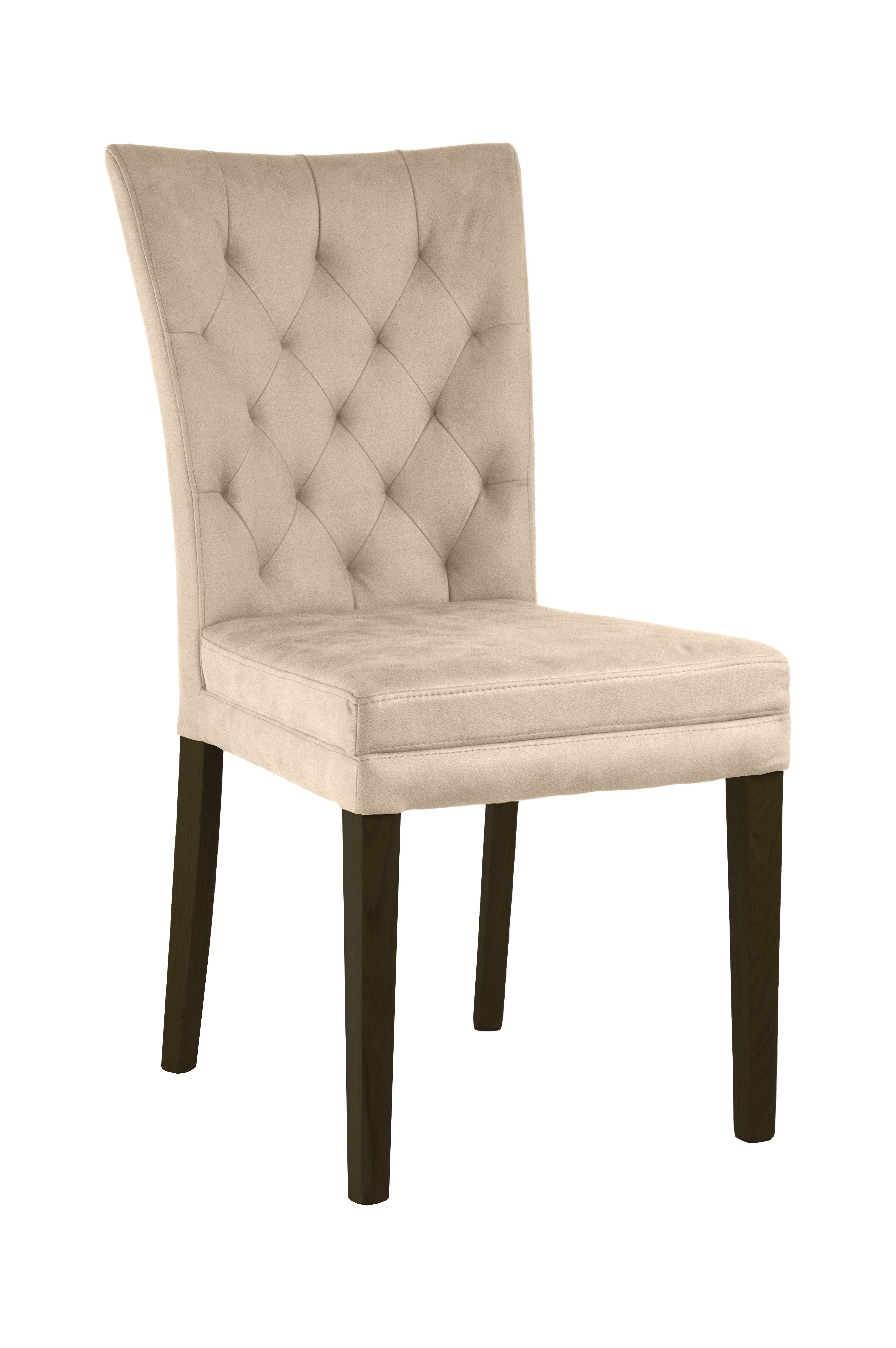 Home affaire Stoel met 4 poten Colorado prettige bekleding, frame massief hout wengé of naturel-eiken (set, 2 stuks)