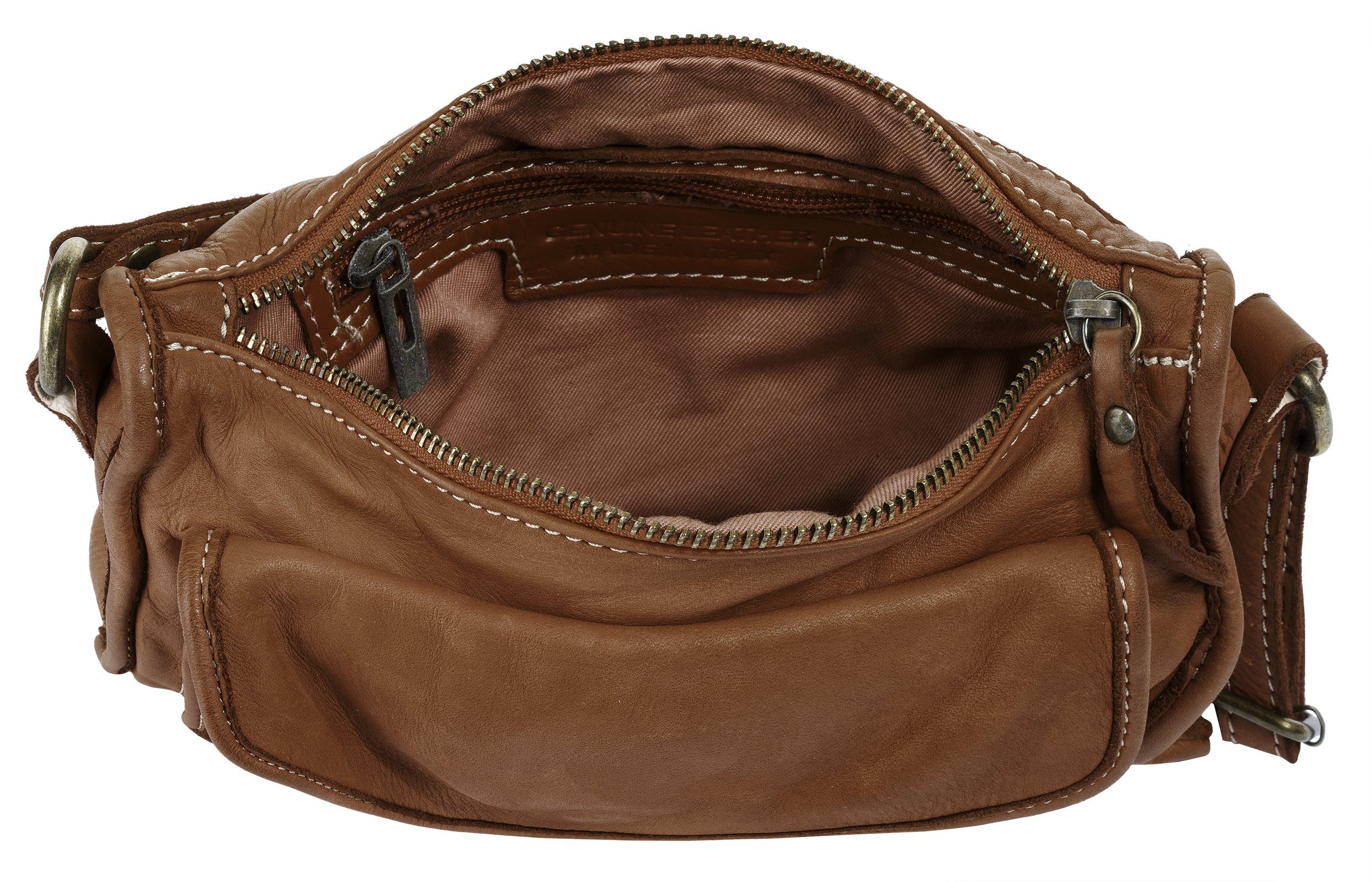 Cluty Schoudertas echt leer, made in italy