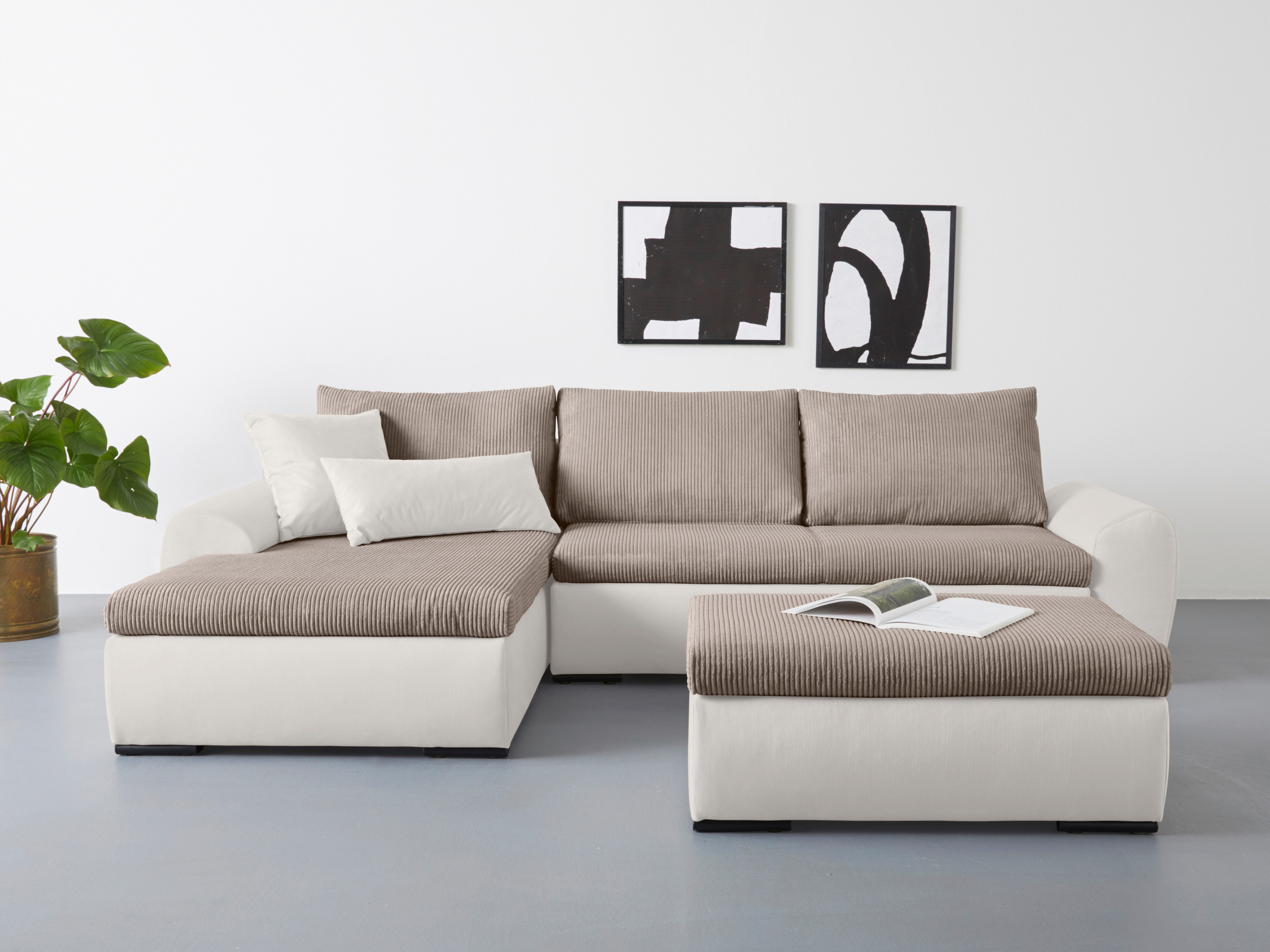 Home affaire Hocker Win met zwarte metalen poten, vrij plaatsbaar
