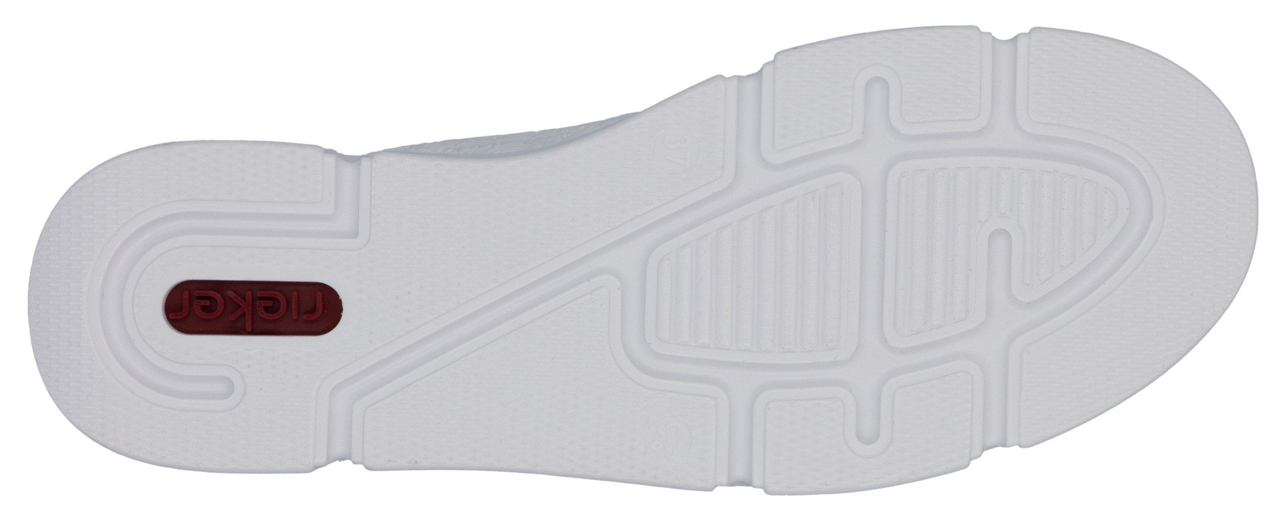 Rieker Plateausneakers met metallic-kleuraccenten, vrijetijdsschoen, lage schoen, veterschoen
