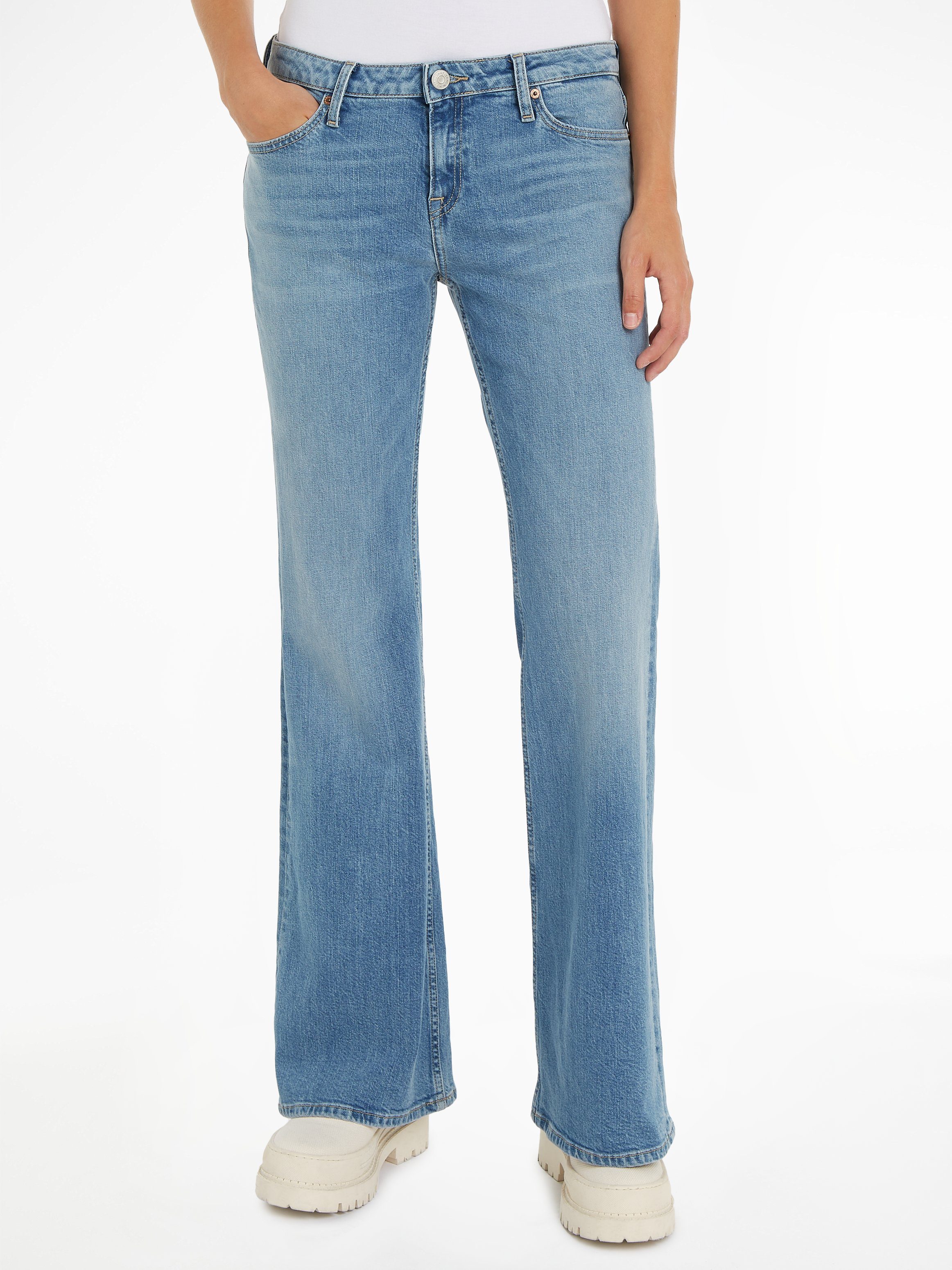 TOMMY JEANS Comfortabele jeans Sophie Low Wais Flare Wide dames jeans maat 28 blauw