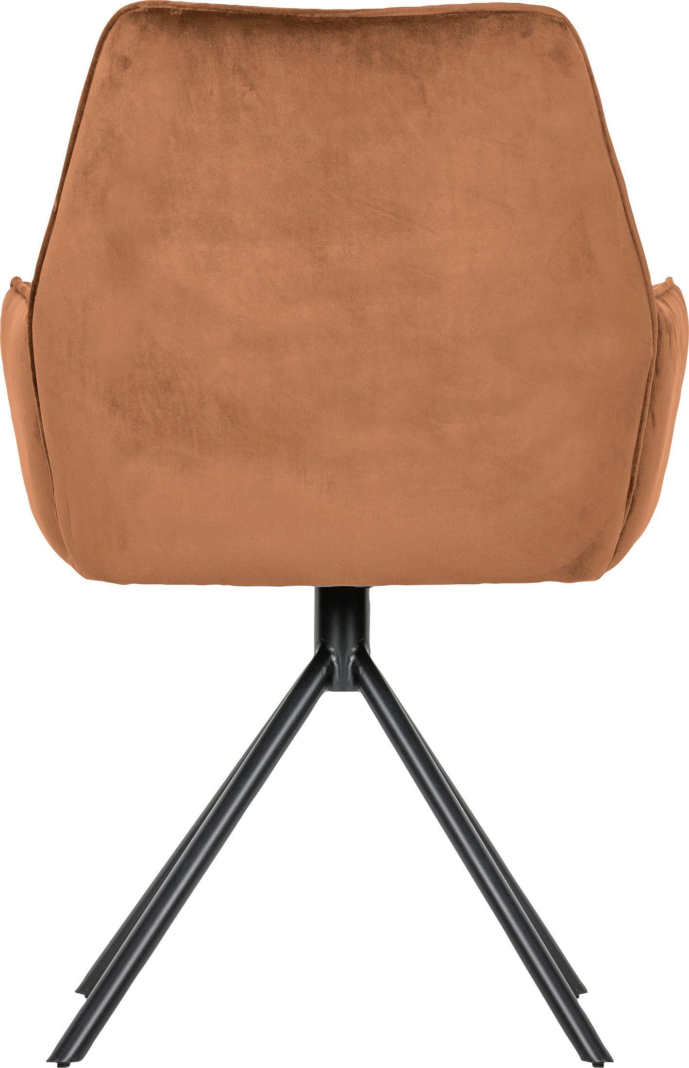 WOOOD Eetkamerstoel AMBERS met armleuningen, gepolsterd, 4-poots frame, breedte 60 cm (2 stuks)