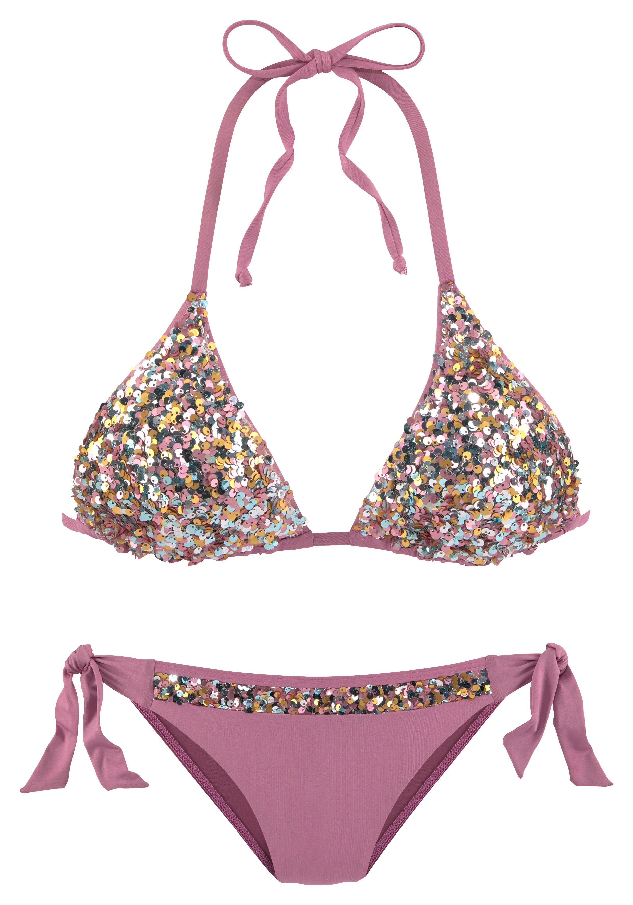 Lascana Triangelbikini Met glanzende pailletten