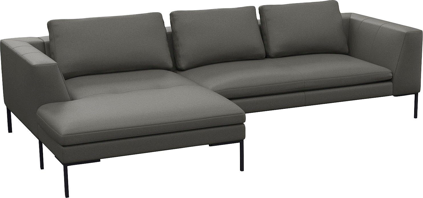 FLEXLUX Hoekbank Loano, geweldige zitcomfort, L-vorm moderne zitbank, vrijstaand, losse kussens, koudschuim in de zitting