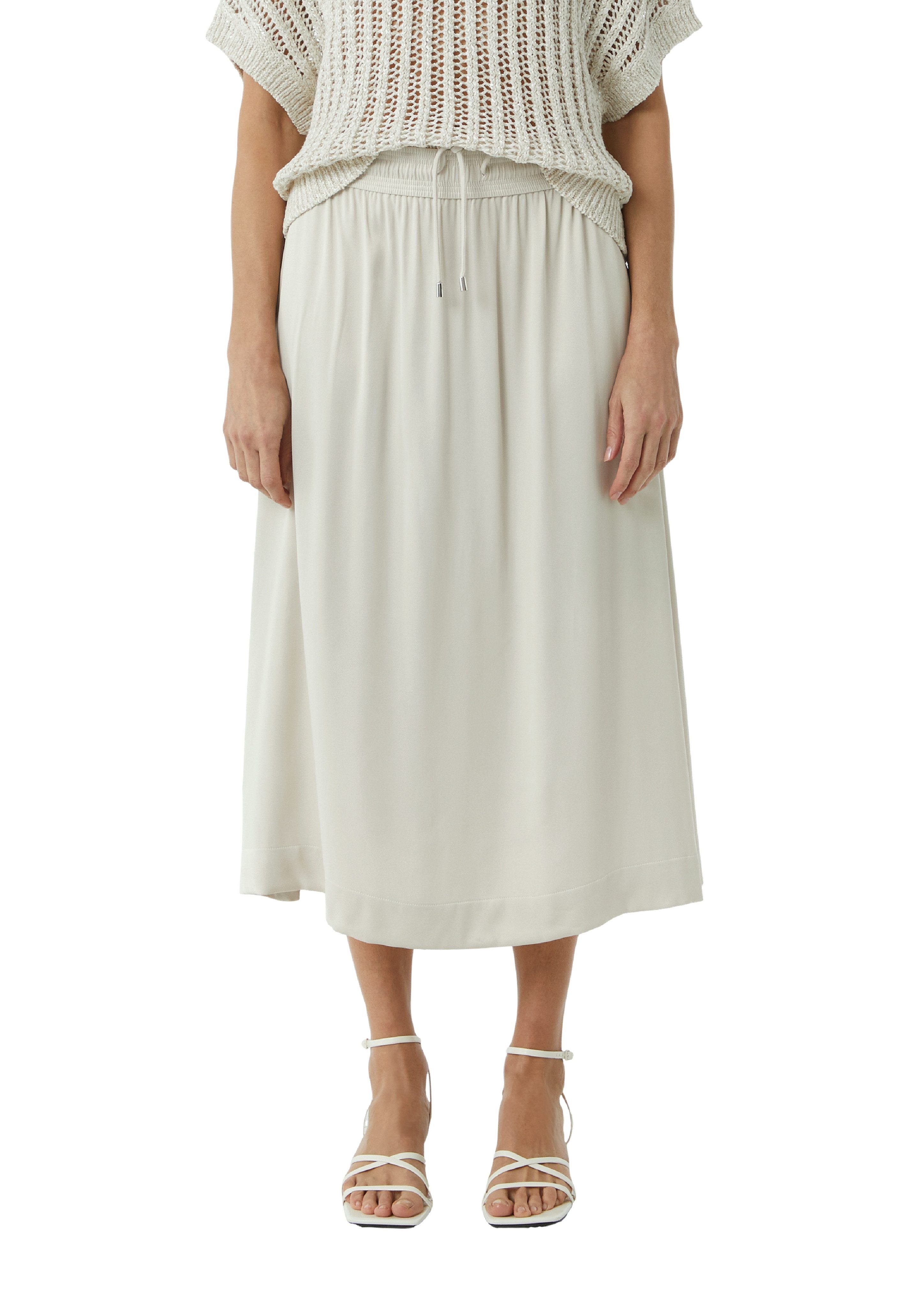 Comma Satijnen rok met elastische taille