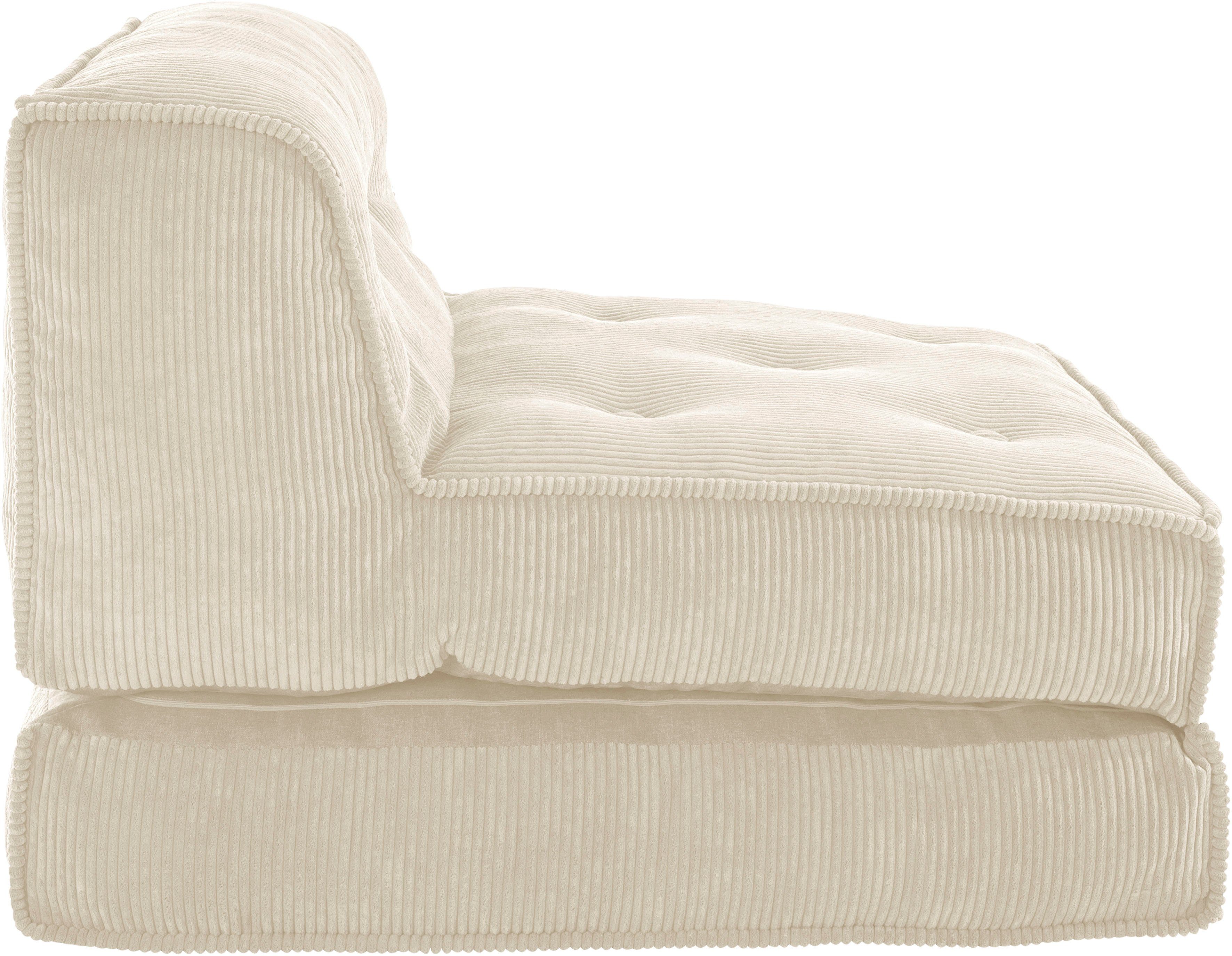 INOSIGN Fauteuil Pia Loungestoel van corduroy, in 2 maten, poef-functie.
