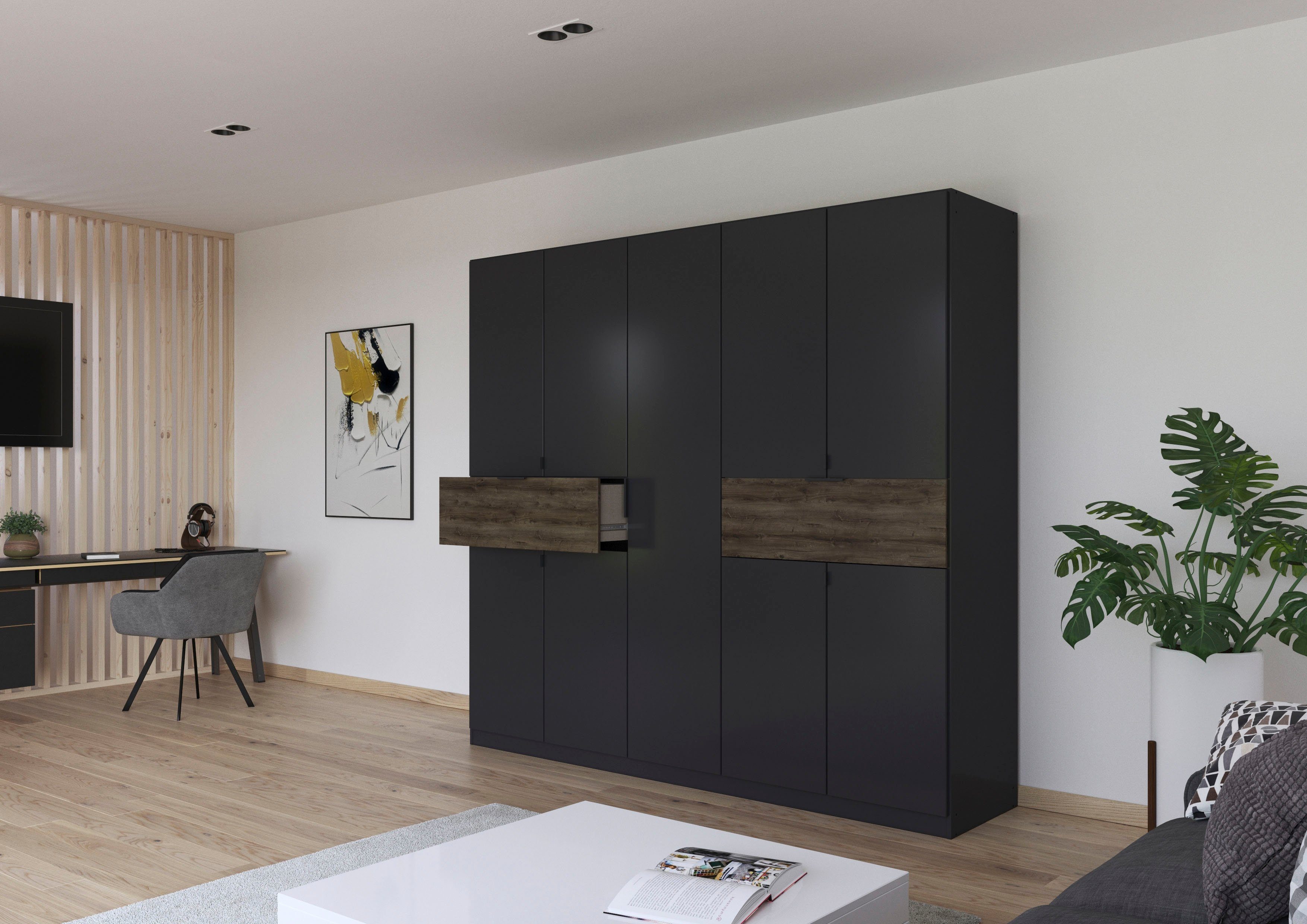 rauch Draaideurkast Kledingkast kast garderobe waskast TICAO met 2 ruime lades, veel opbergruimte made in germany
