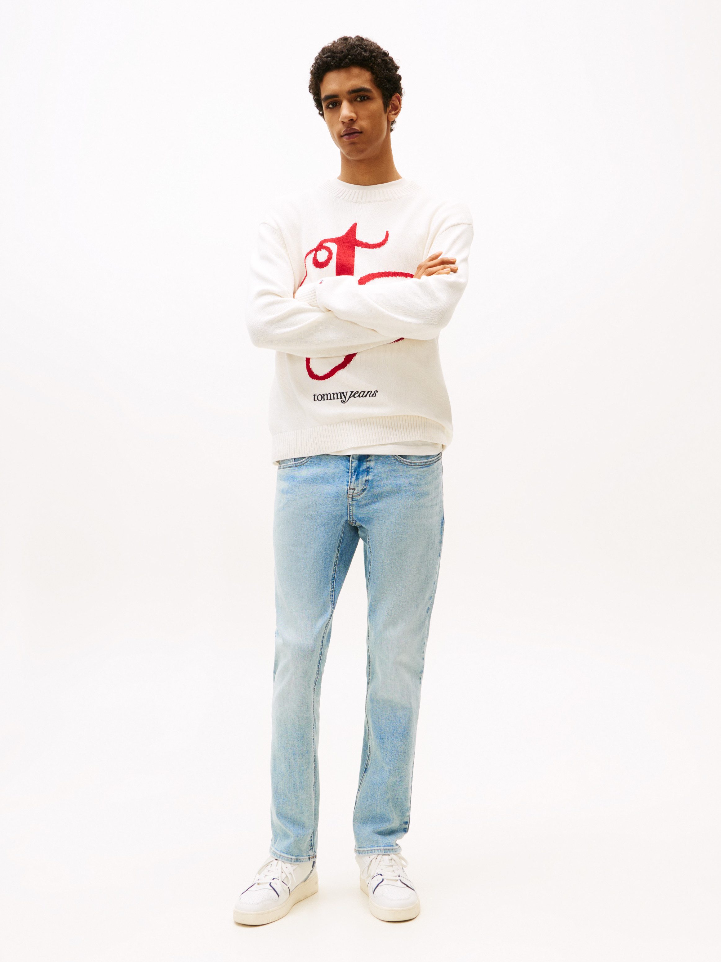 TOMMY JEANS Slim fit jeans SCANTON SLIM Met riemlussen