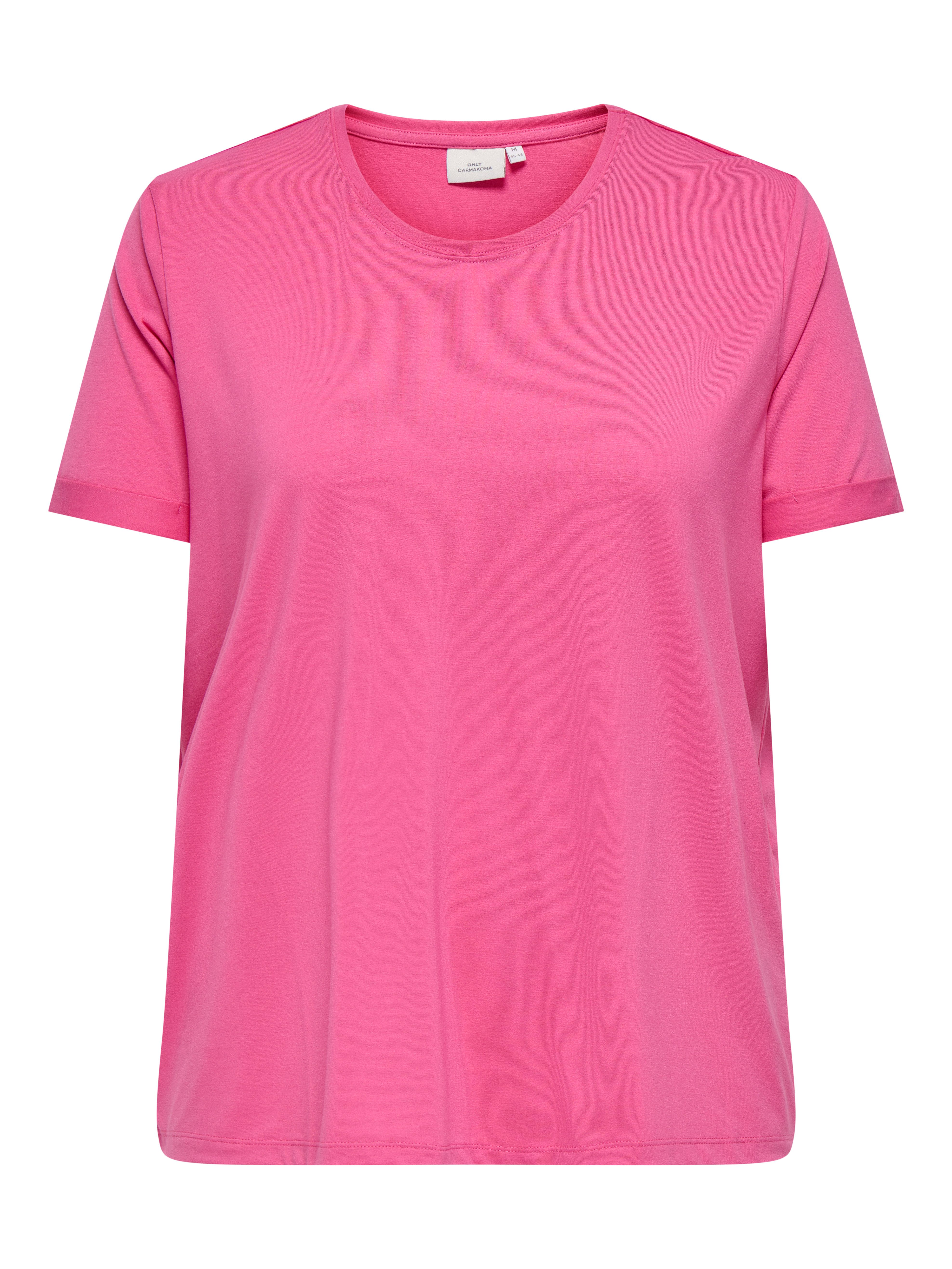 ONLY CARMAKOMA Shirt met korte mouwen CARMOSTER S/S FOLD UP TOP JRS NOOS