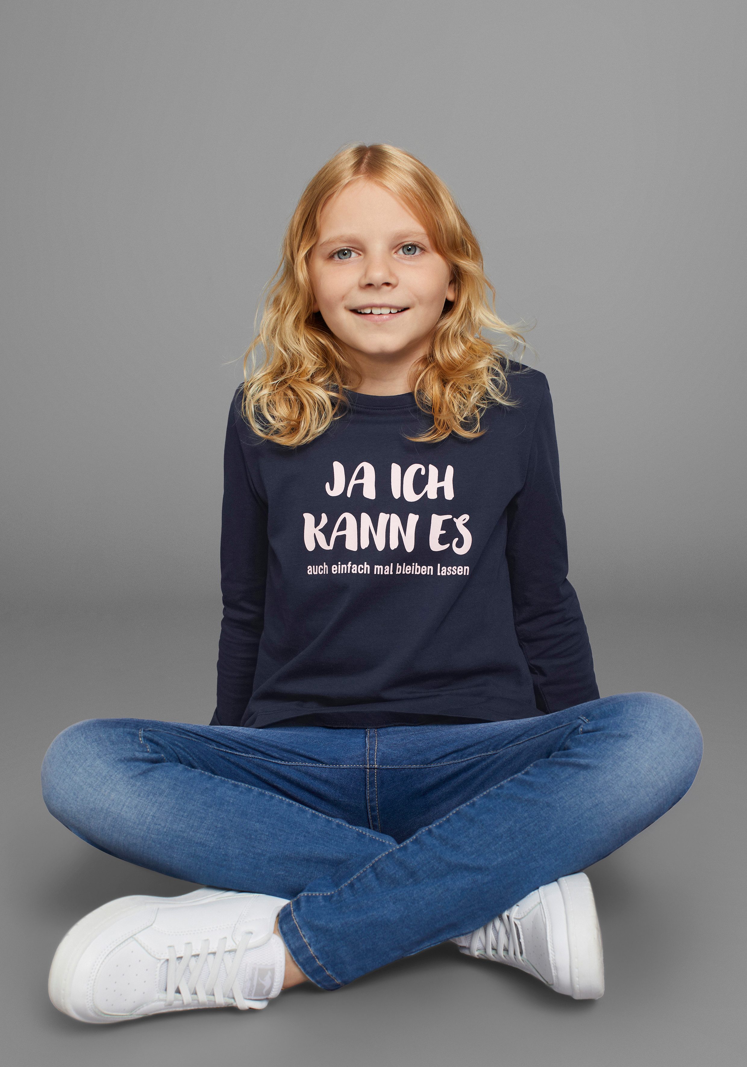 KIDSWORLD Shirt met lange mouwen Ja ik kan het ... - Spreuk