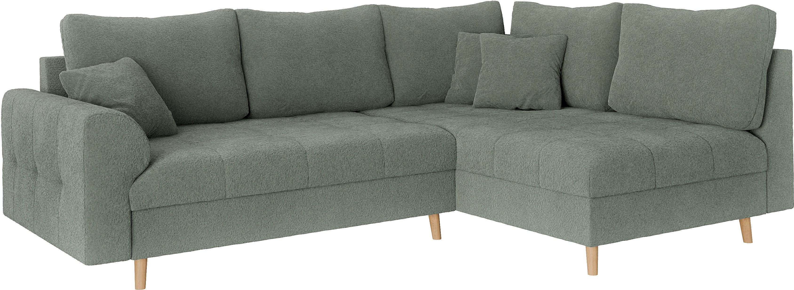 Home affaire Hoekbank CHARRE L-vorm met ottomane, afmetingen B/D/H: 231/161/81 cm fijne stiksels, losse rug- en sierkussens, ook in cord en bouclé