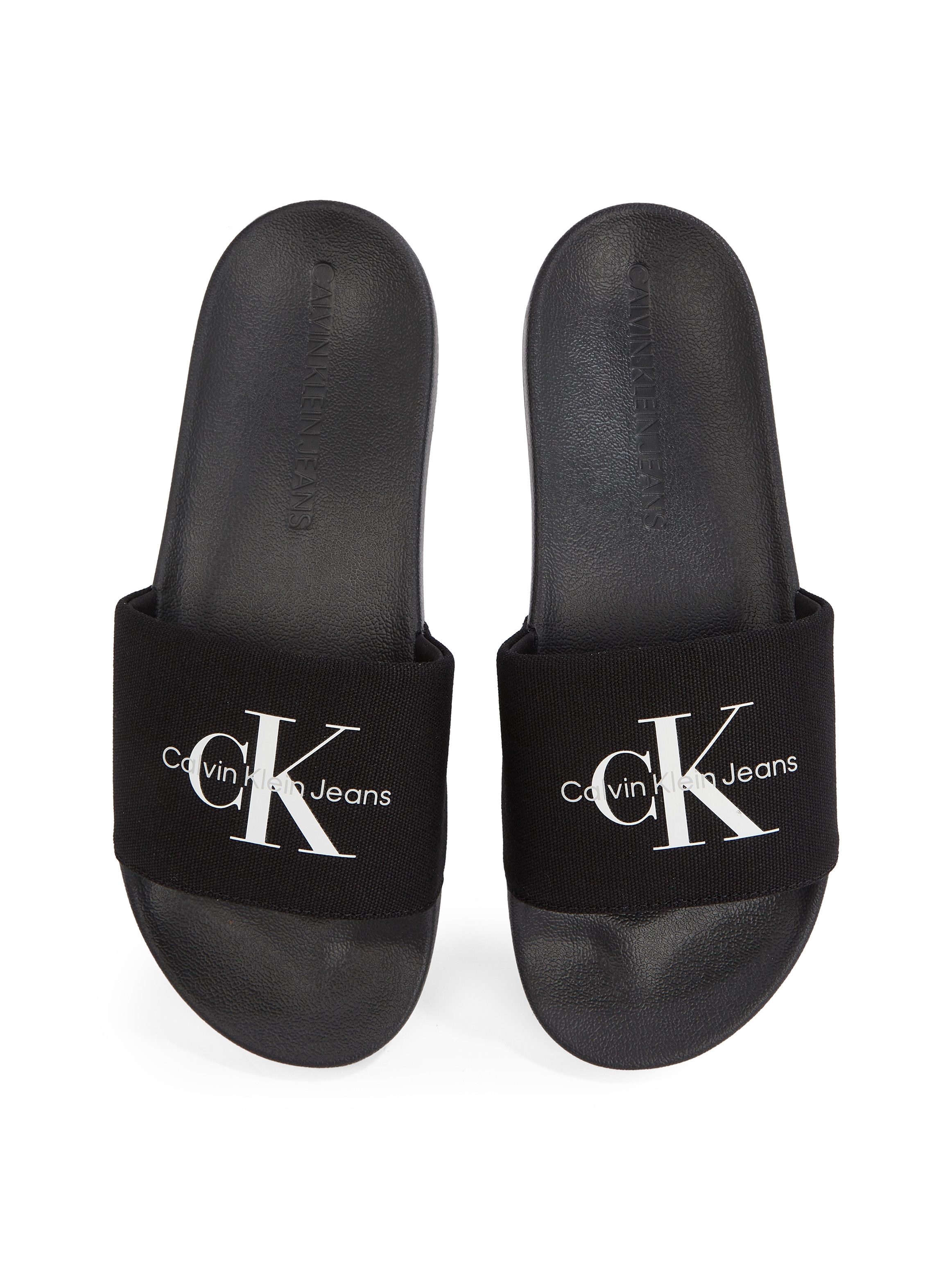 Calvin Klein Badslippers SLIDE MONOGRAM zomerschoen, slippers, badschoens, strandschoen met logo-opschrift