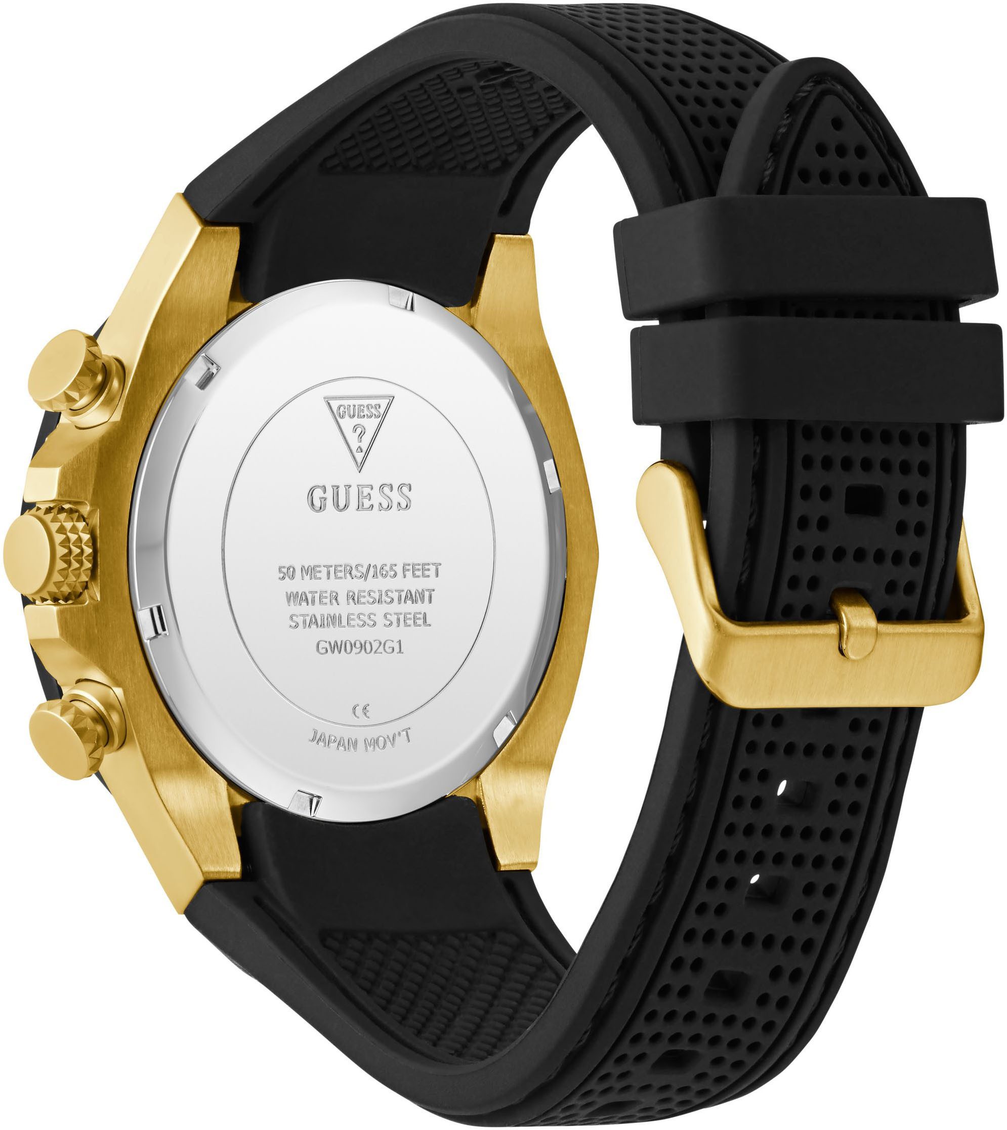 Guess Multifunctioneel horloge D1 Quartz horloge, polshorloge, herenhorloge, datum, weekdag, siliconen band