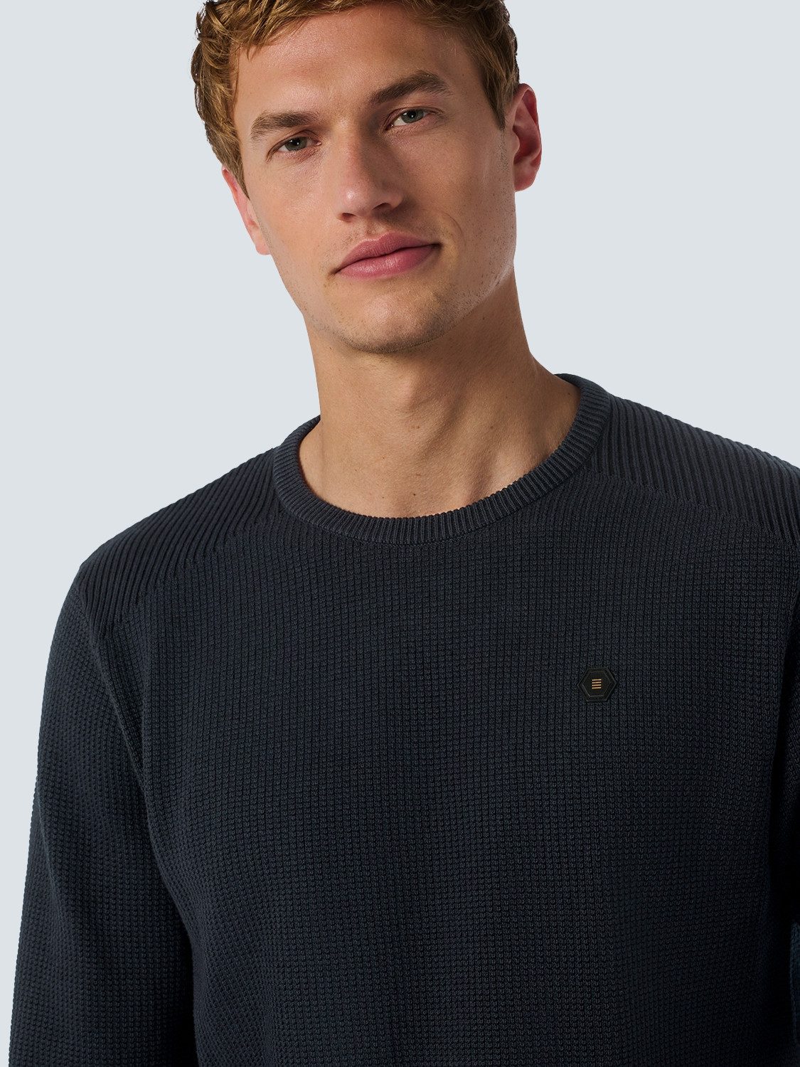 NO EXCESS Trui met ronde hals met jacquard-look