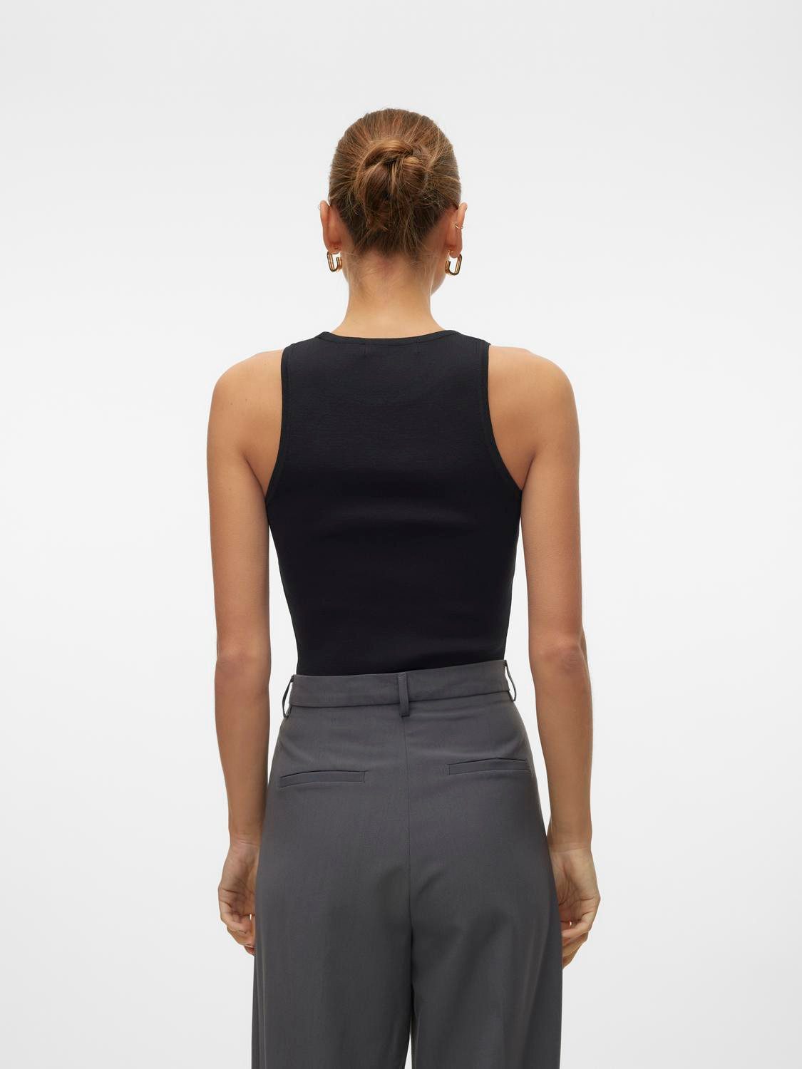 Vero Moda Gebreide trui VMGINNY SL O-NECK CROP TOP NOOS