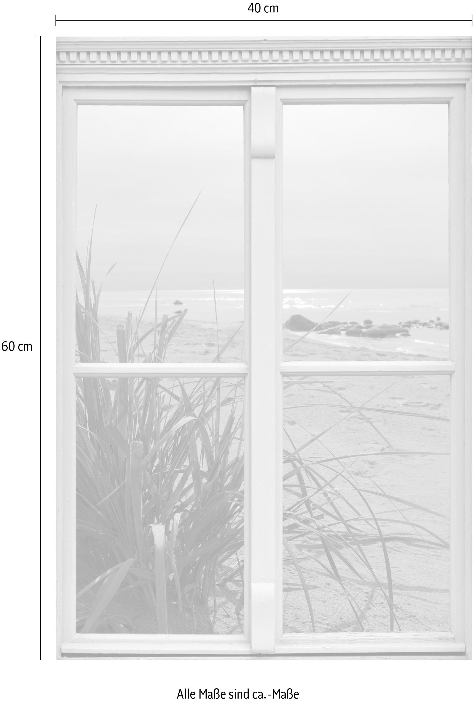 queence Wandfolie Strand Muursticker, muurdecoratie, zelfklevend, 3D, raam