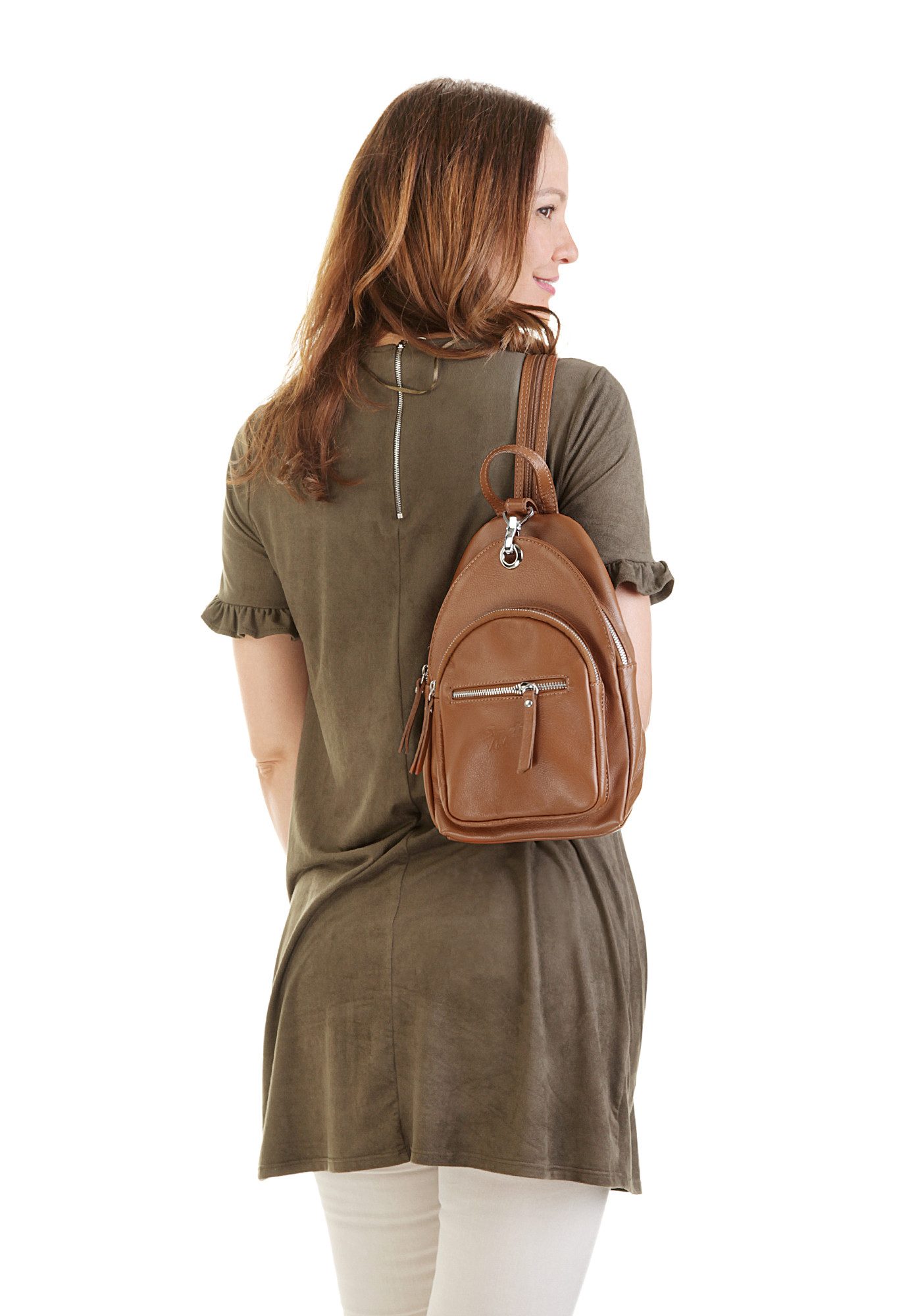 Samantha Look Rugzak echt leer, made in italy