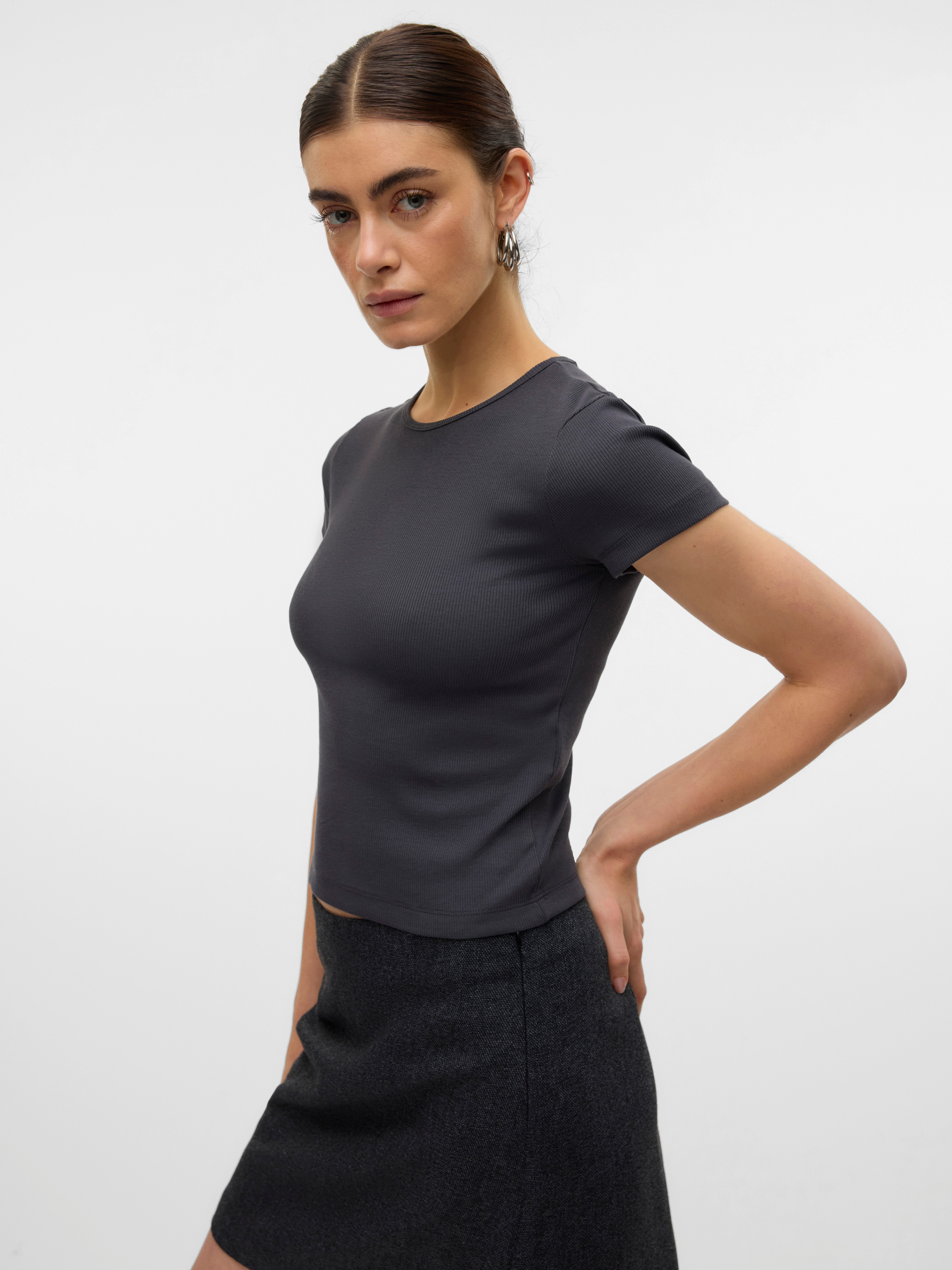 Vero Moda Shirt met ronde hals VMCHLOE SS SHORT TOP JRS NOOS